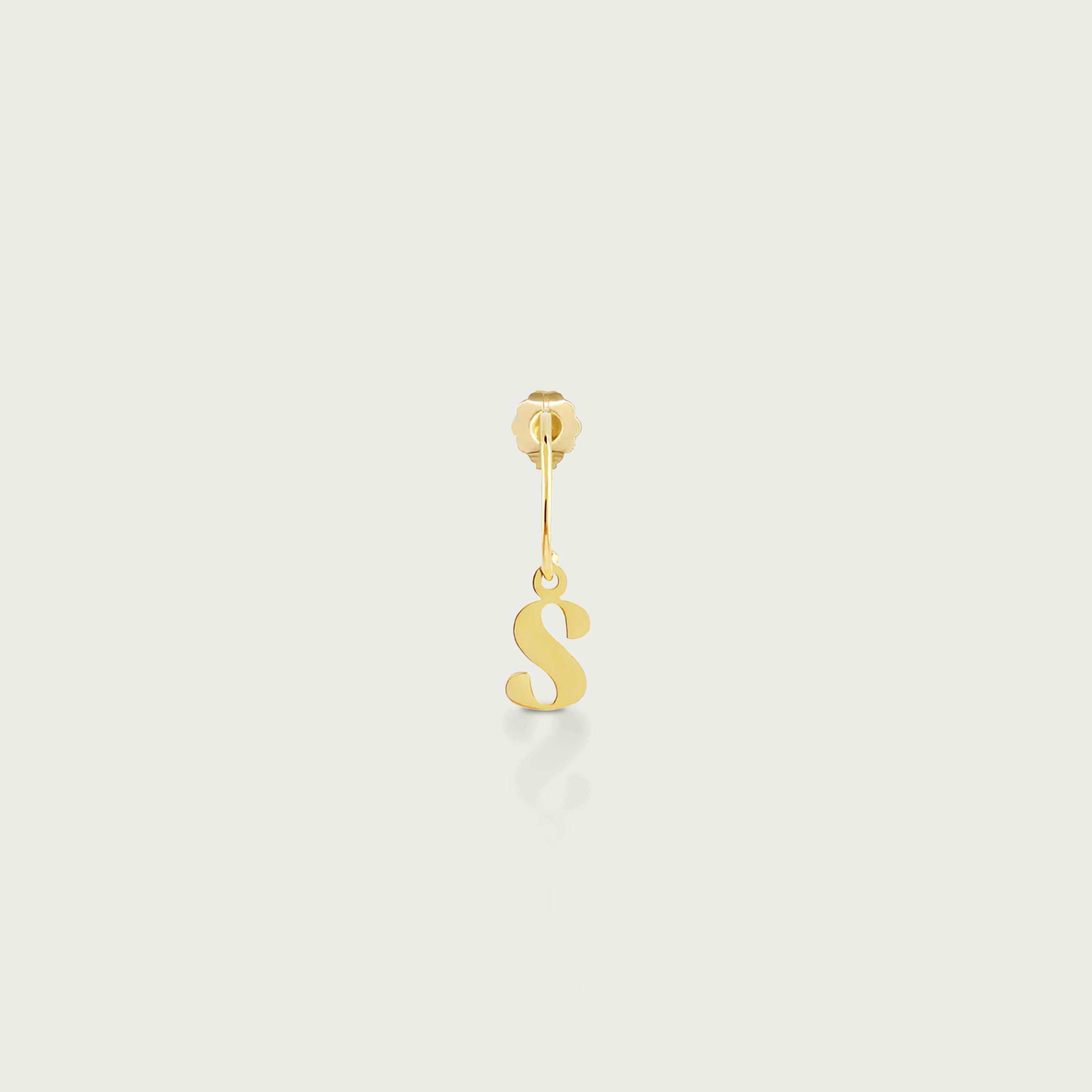 C-Hoop Earrings with Removable Charm Initial