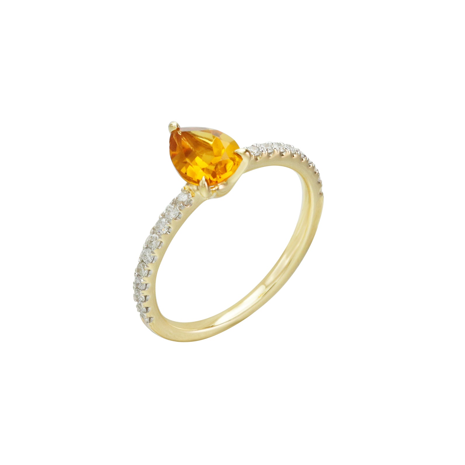 Gentle Power Citrine Solitaire Ring