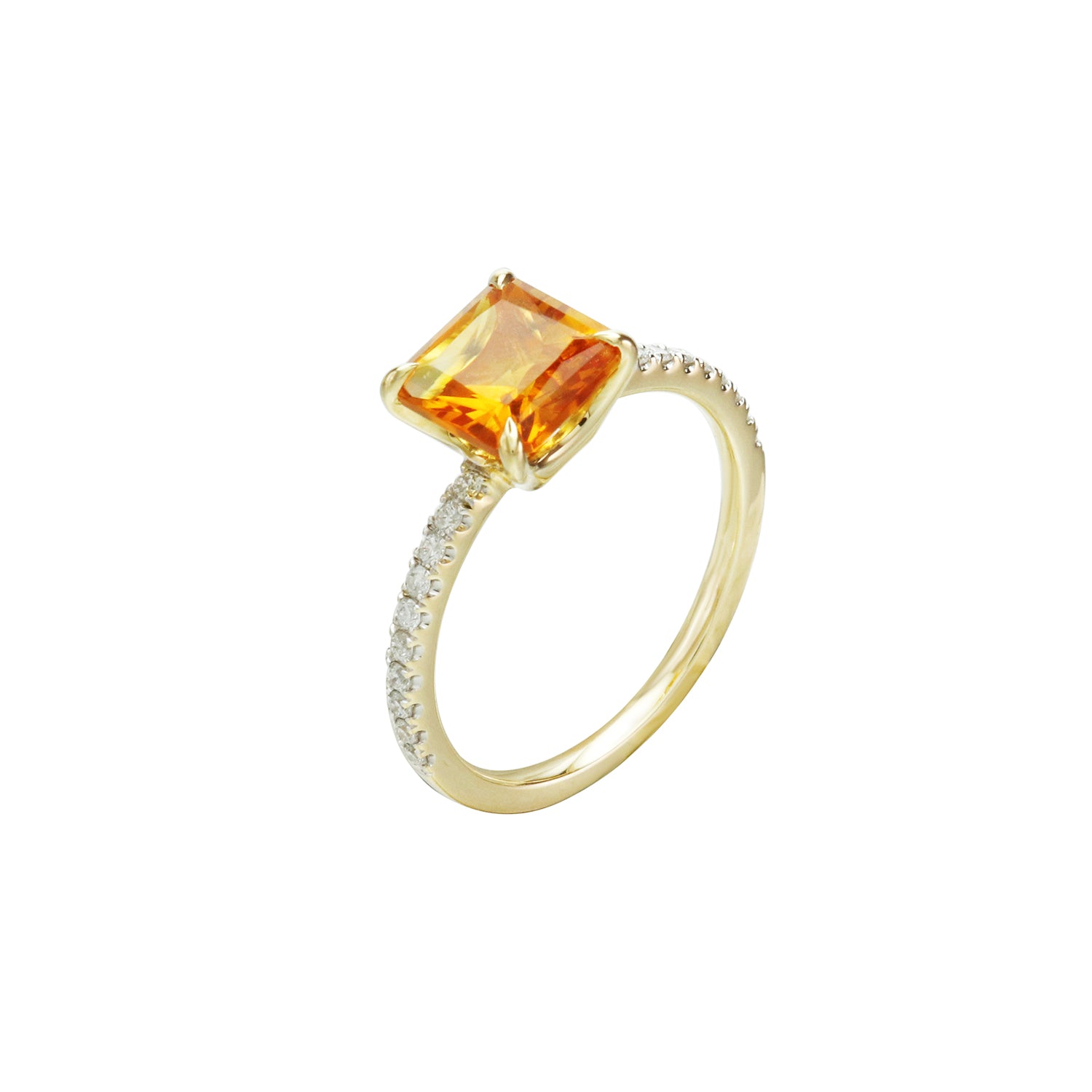 Serene Light Citrine Soliatire Ring
