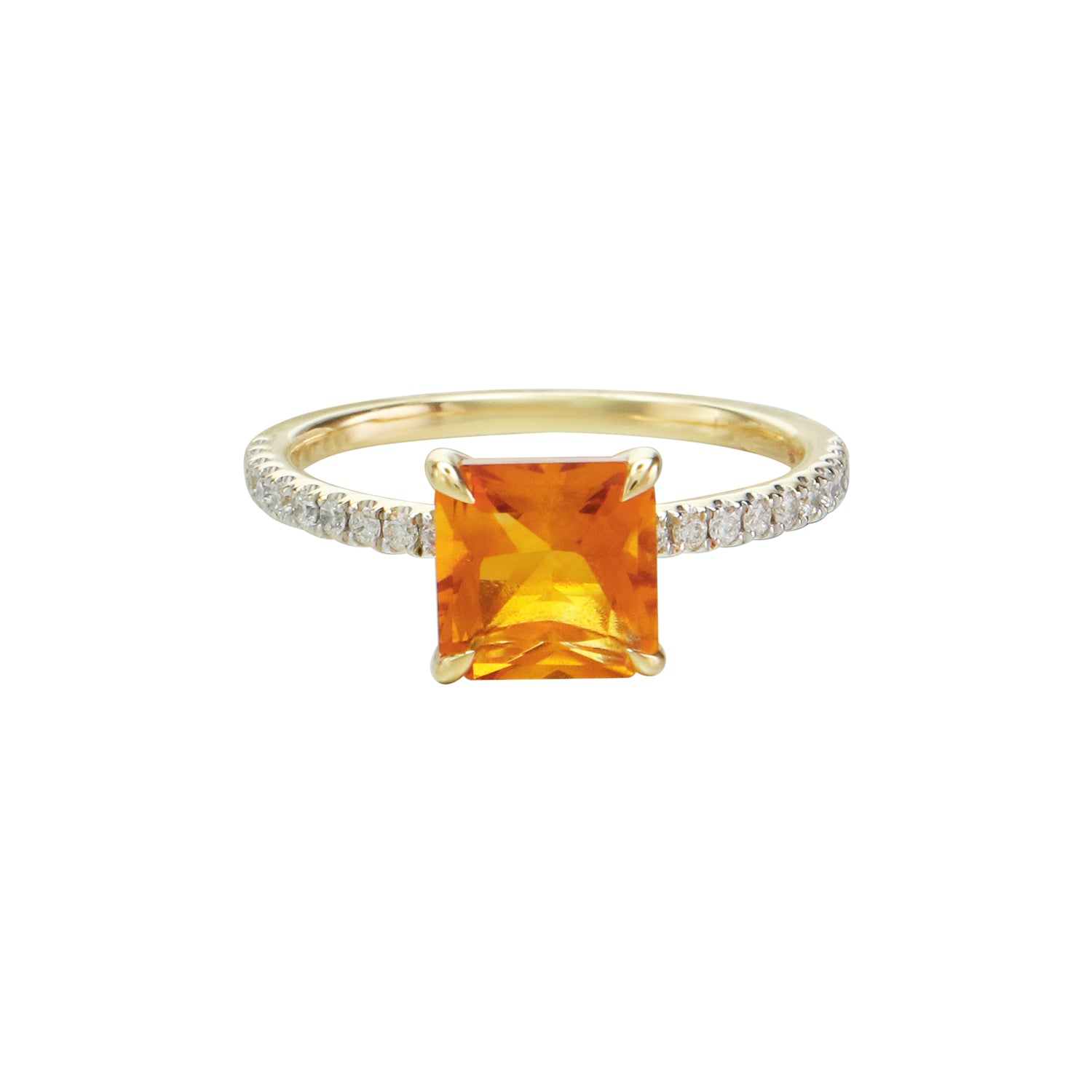 Serene Light Citrine Soliatire Ring