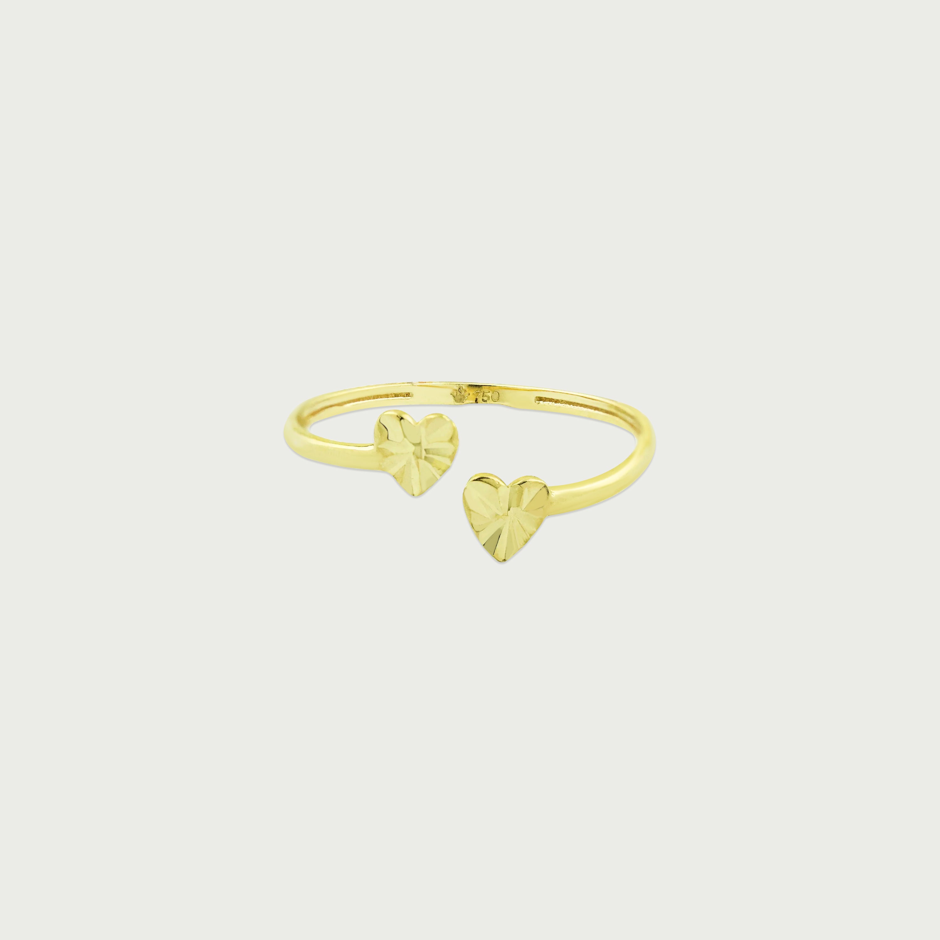 Clock-Out Chic Kissing Heart Gold Ring