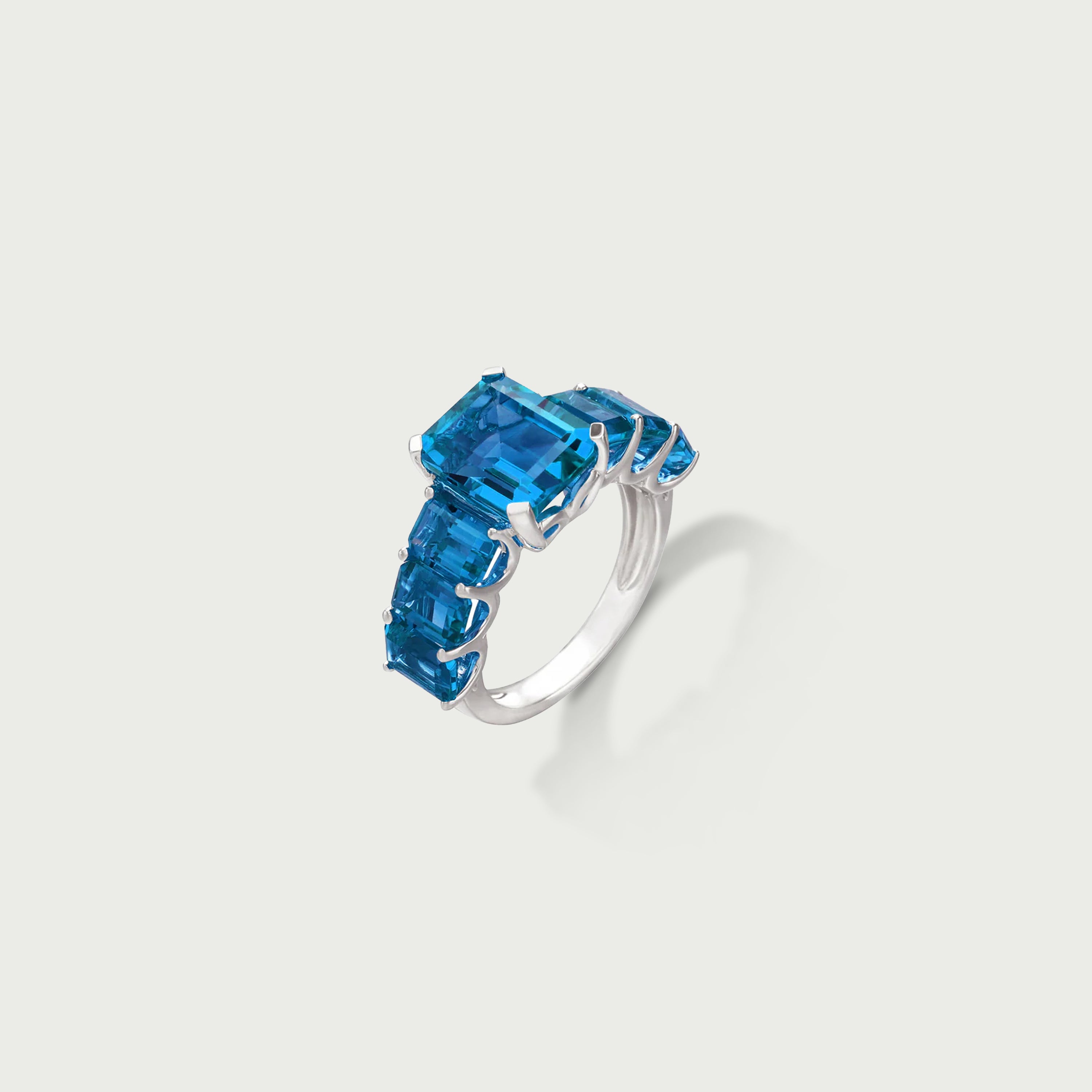 Crystal Armor Blue Topaz Eternity Ring