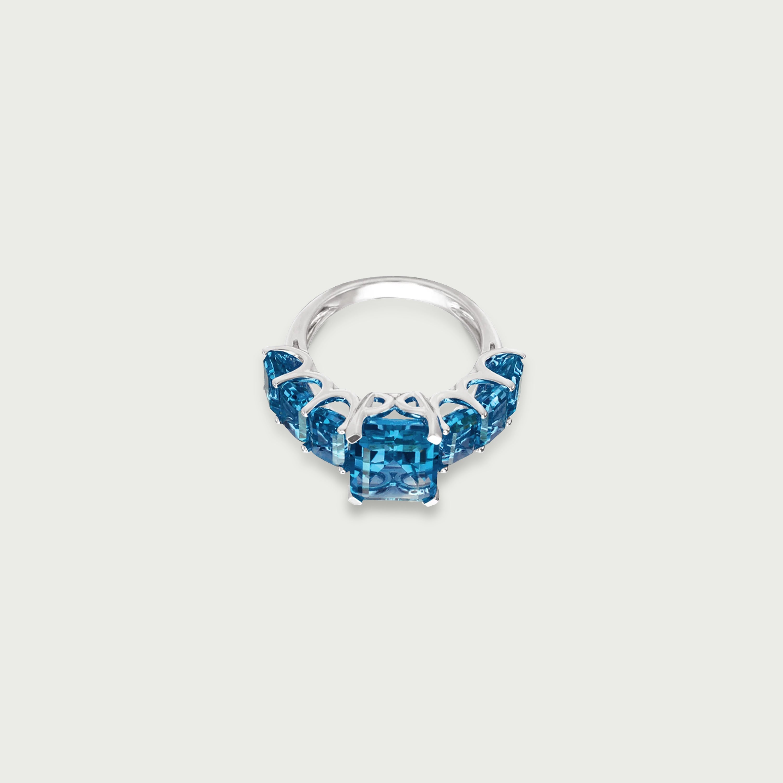 Crystal Armor Blue Topaz Eternity Ring
