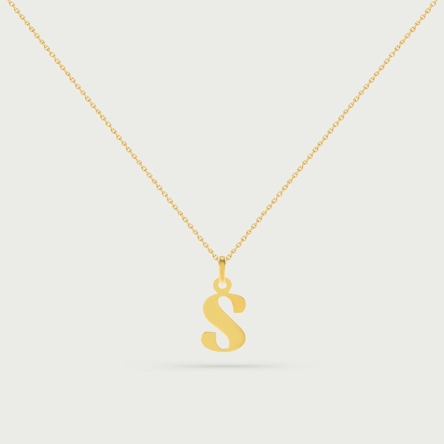 Czarina Classic Initial Necklace in Yellow Gold