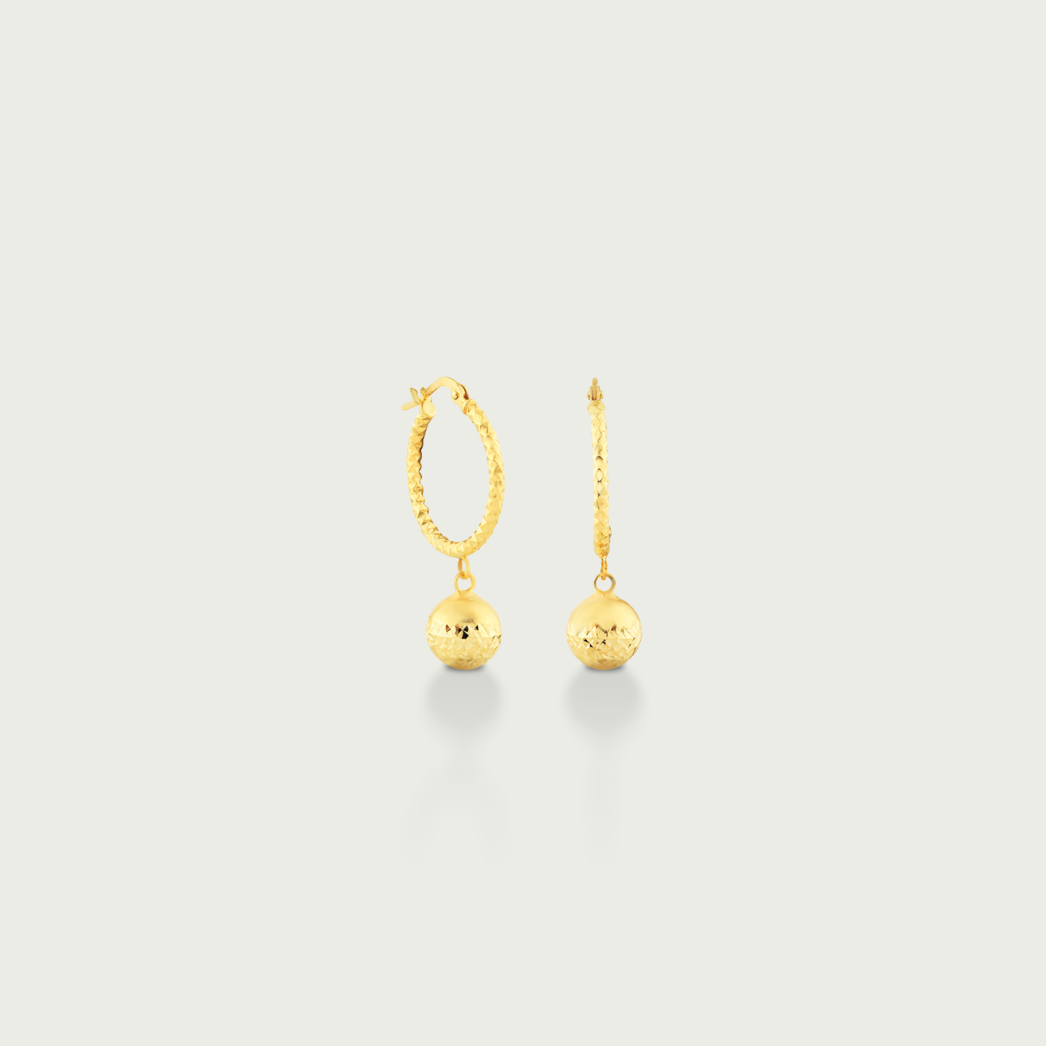 Disco Ball Glitz Gold Dangling Earrings