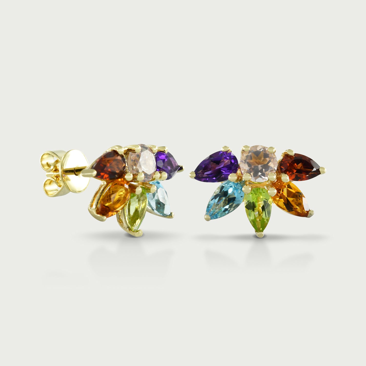 Prism Multi-Gemstone Petal Earrings