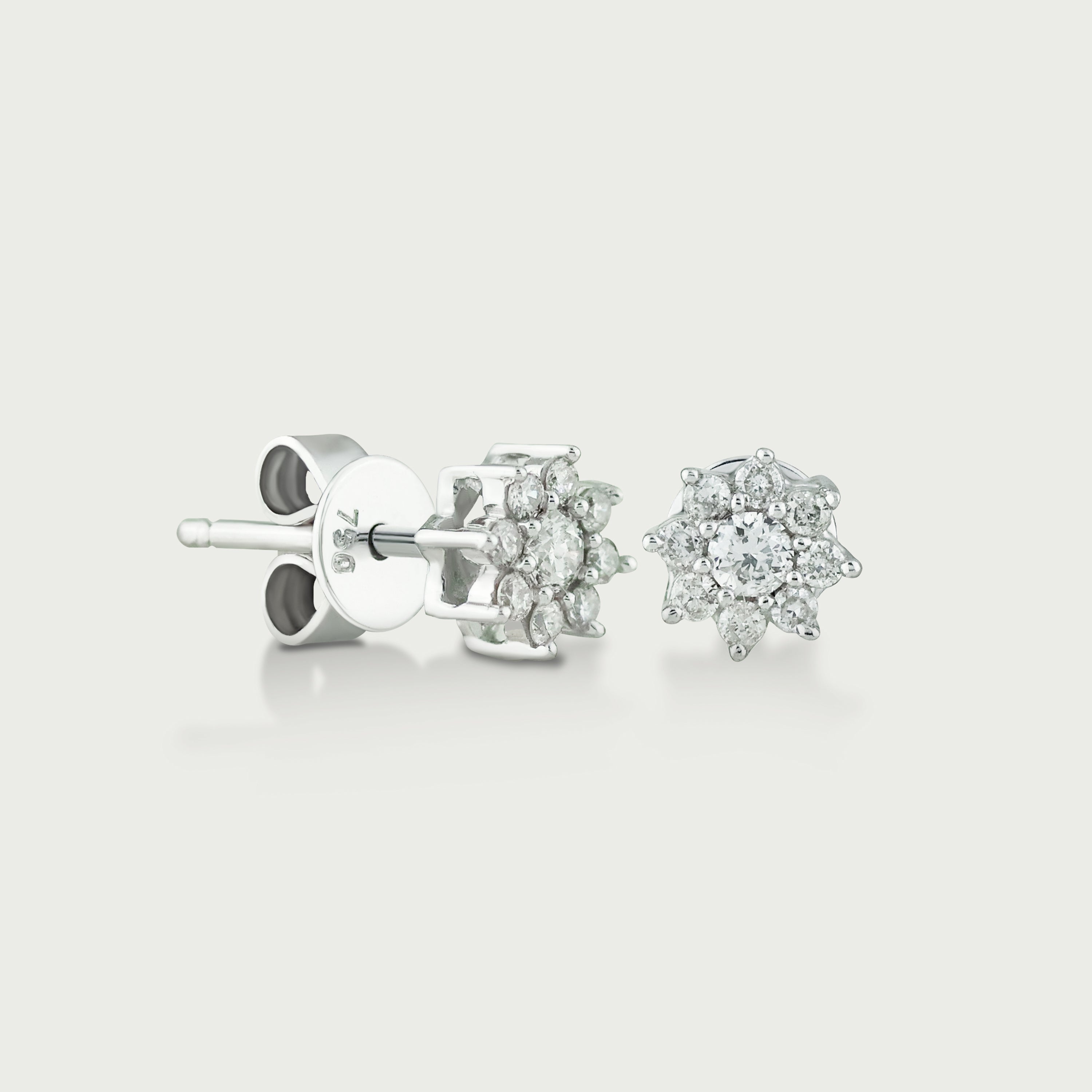 Elegant Flora Diamond Stud Earrings