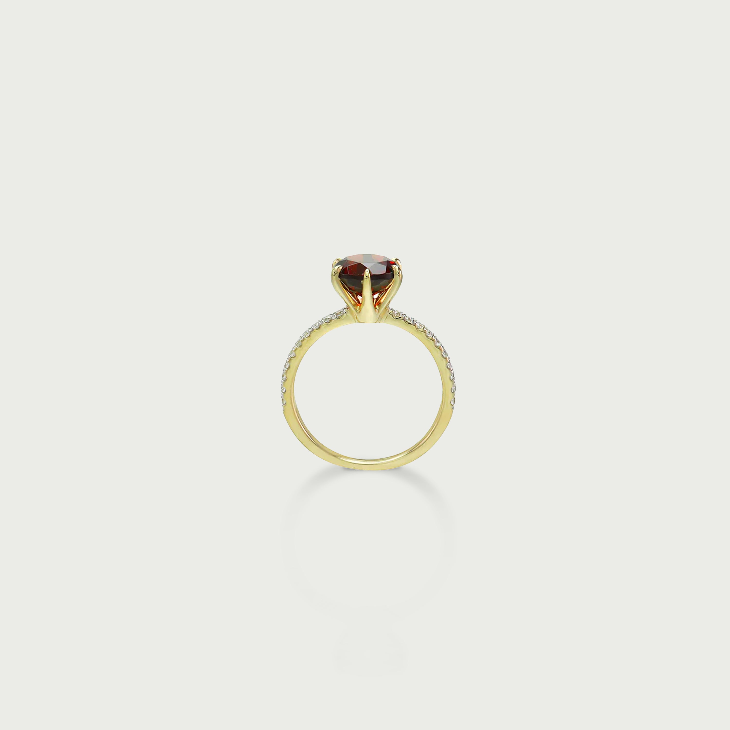 Embrace You Garnet Solitaire Ring