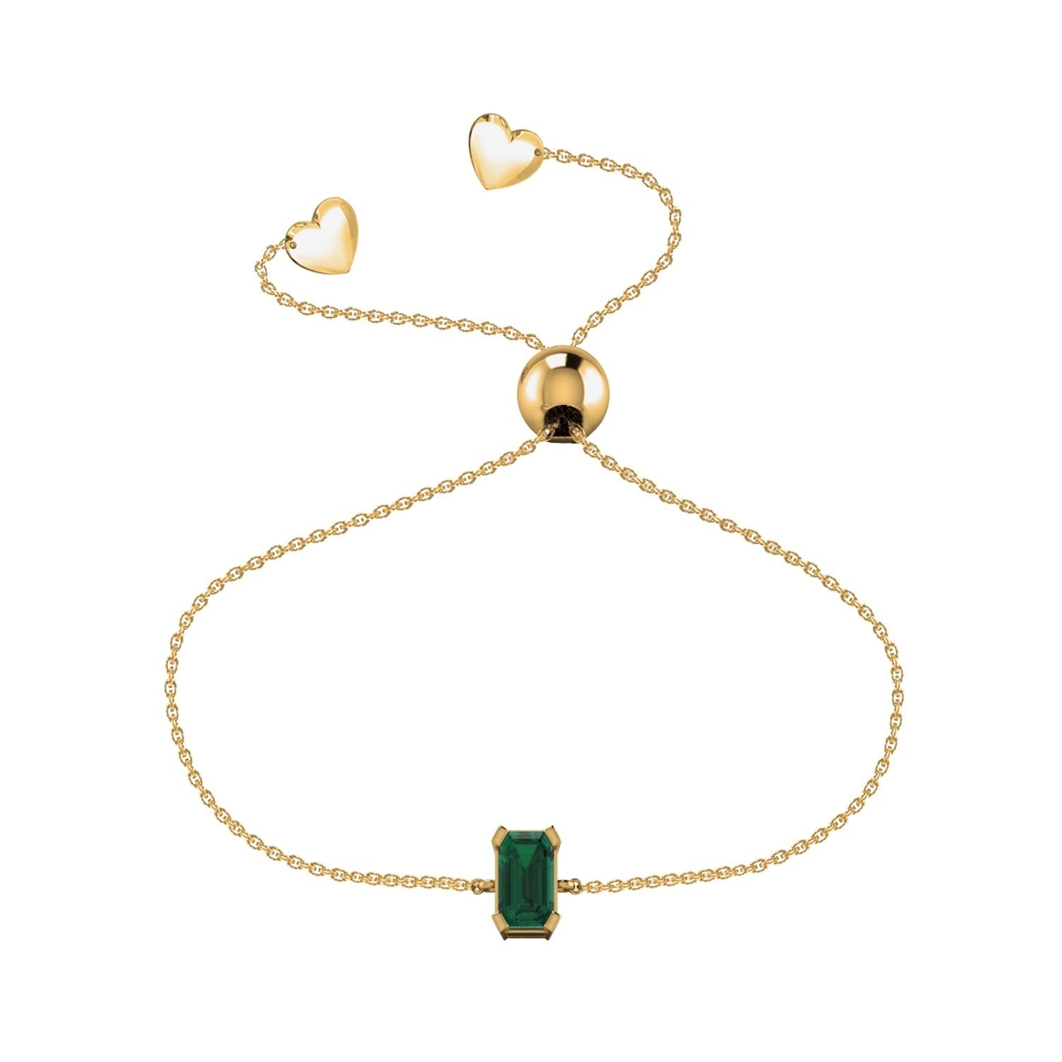 Emerald Glow Gold Bracelet