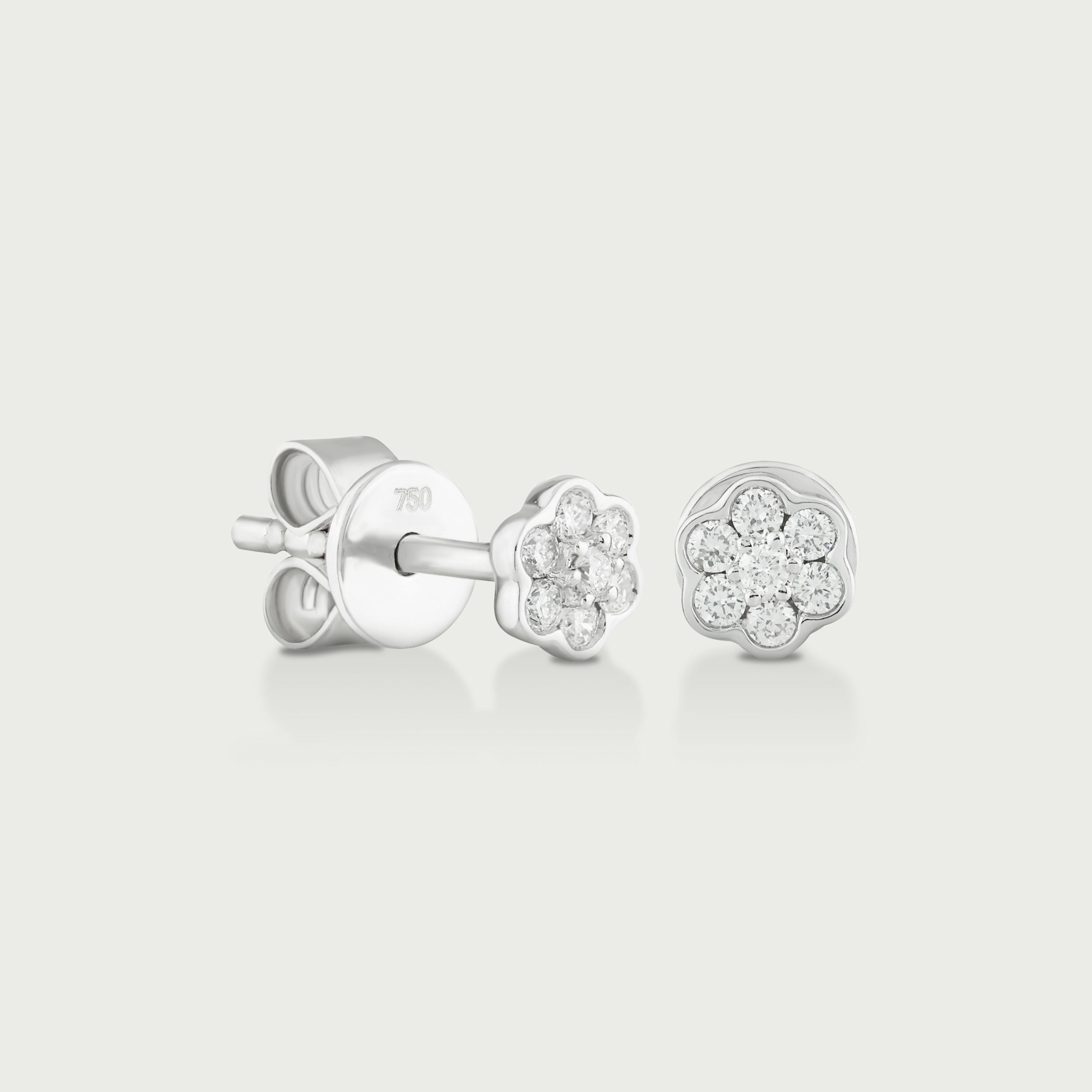 Floral Chic Diamond Stud Earrings