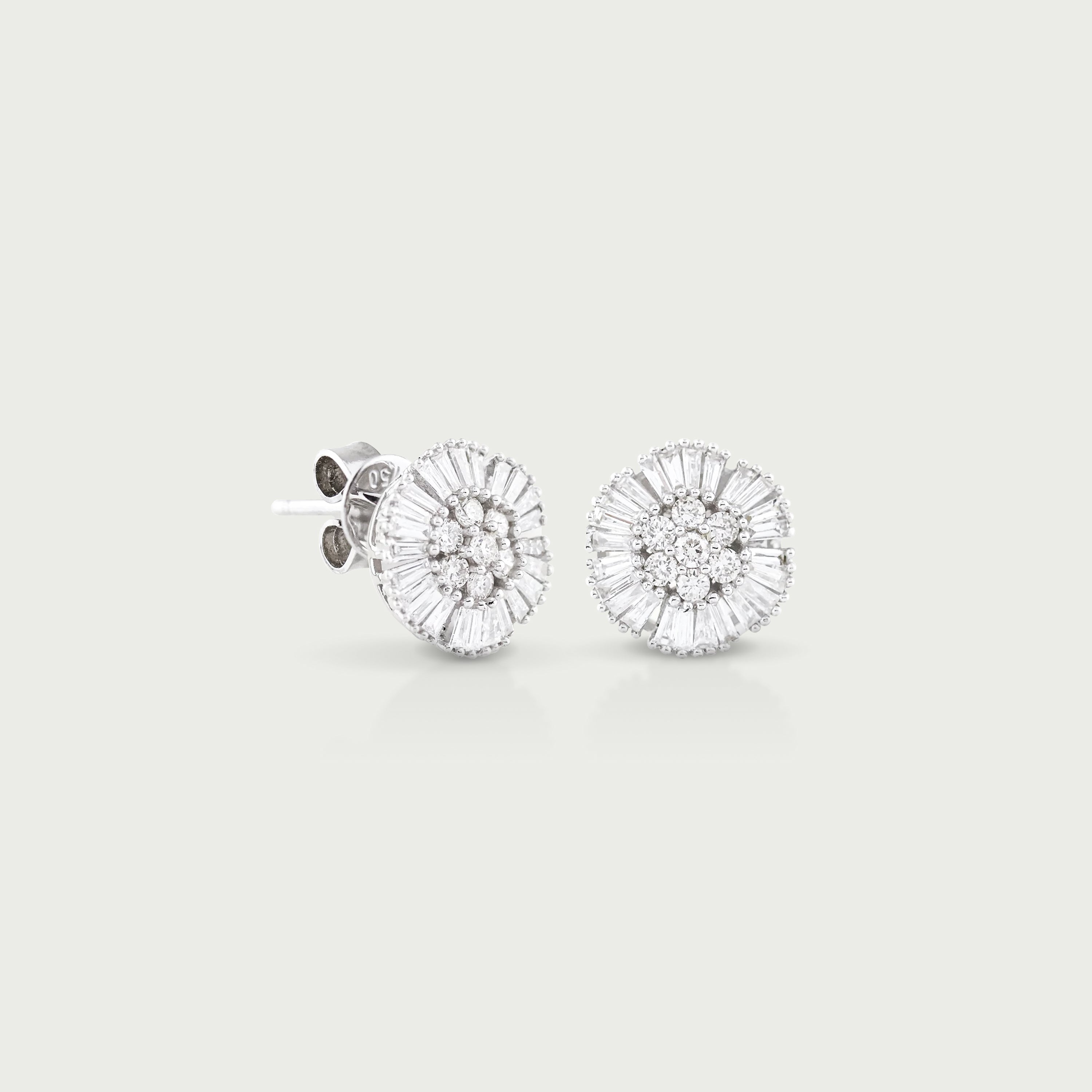 Floral Gleam Diamond Stud Earrings