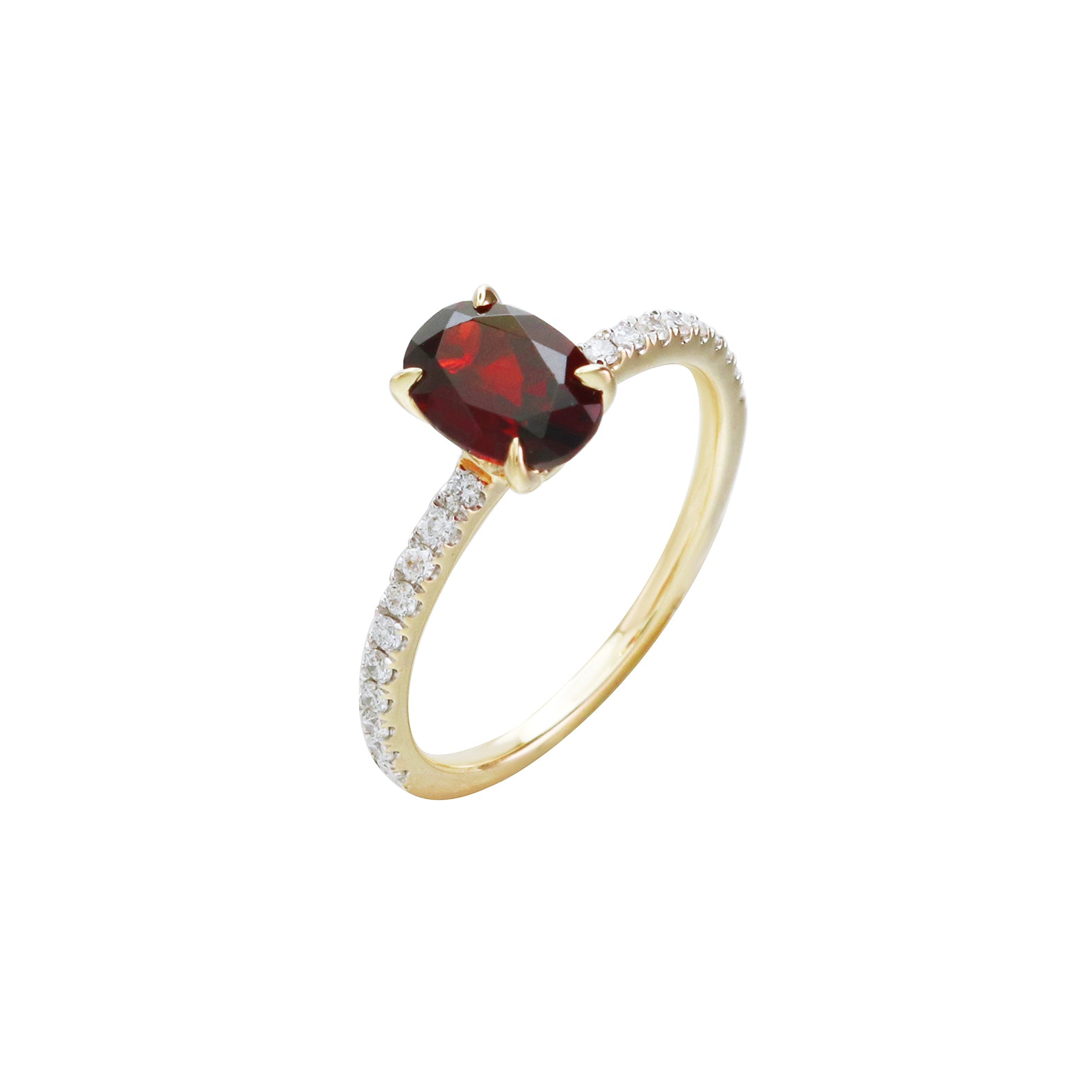 In Bloom Garnet Solitaire Ring