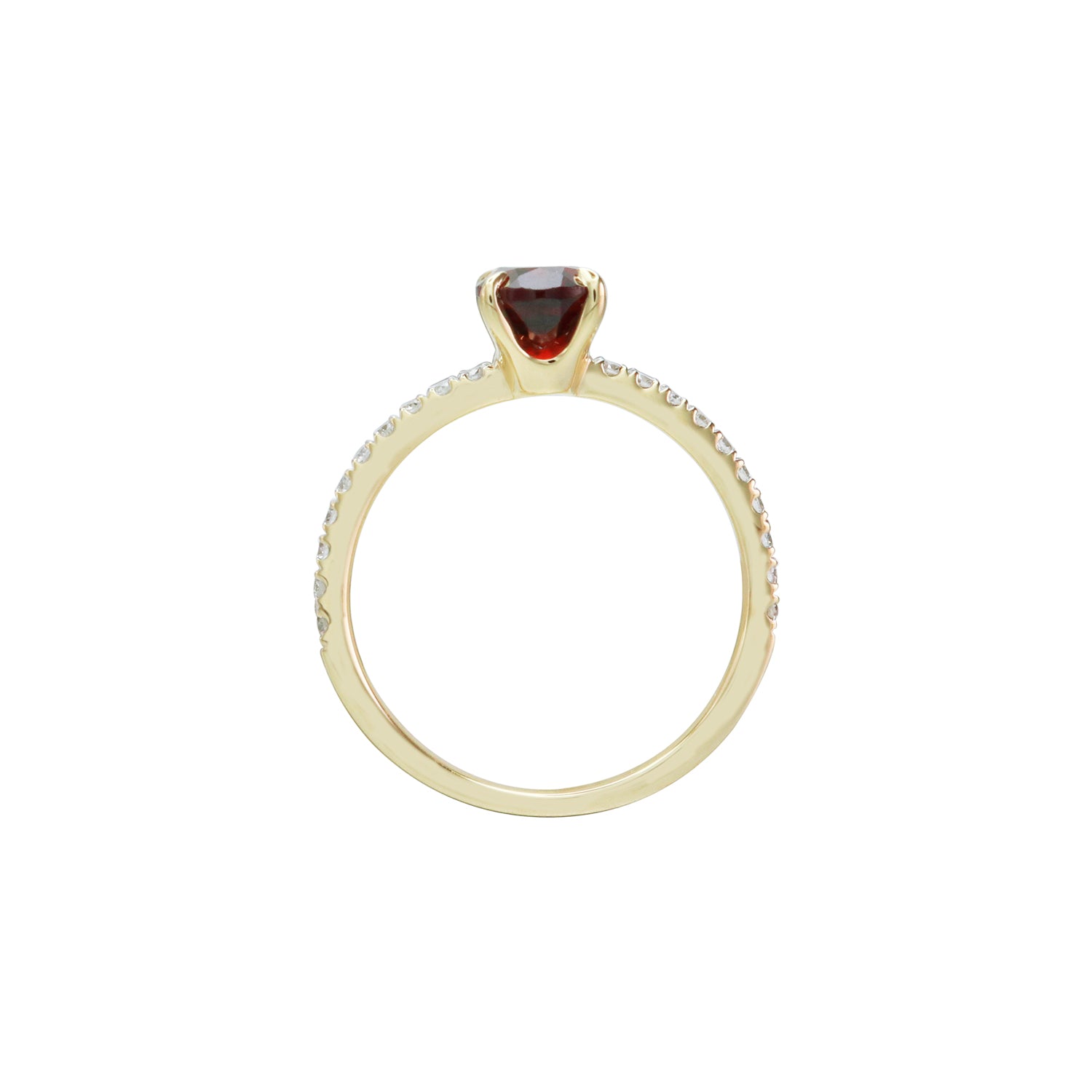 In Bloom Garnet Solitaire Ring