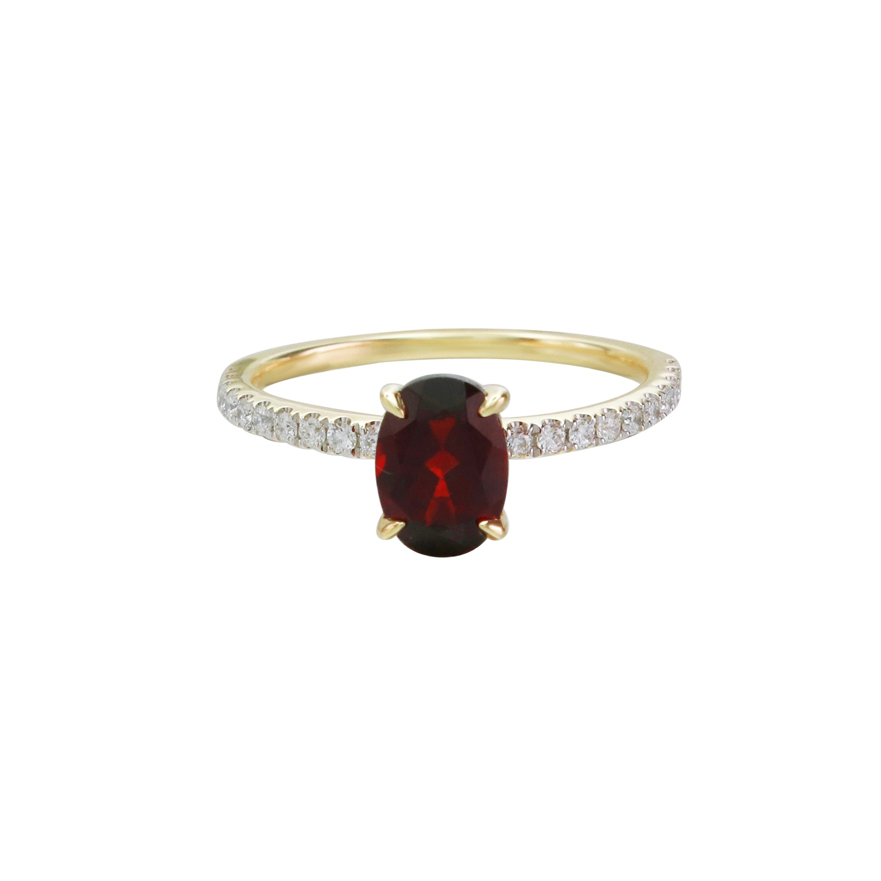 In Bloom Garnet Solitaire Ring