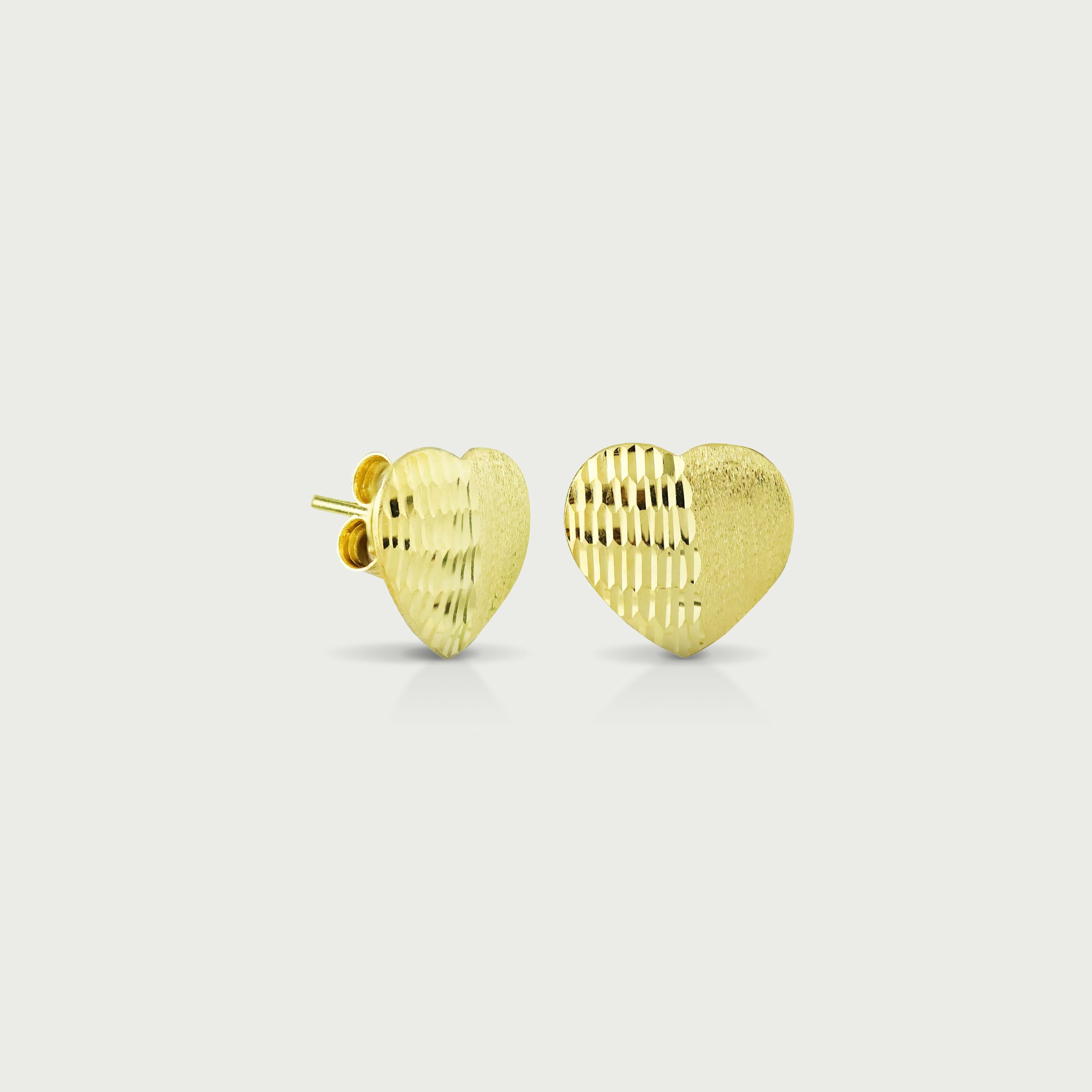 Gilded Heart Gold Stud Earrings