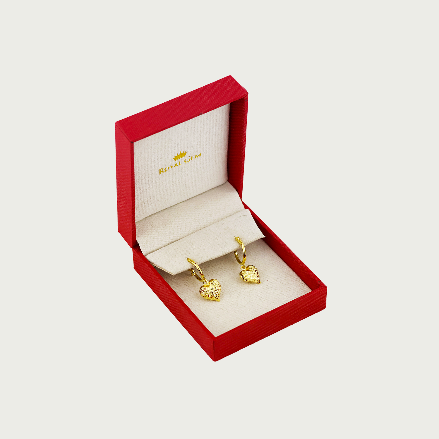 Gleaming Heartbeat Gold Dangling Earrings