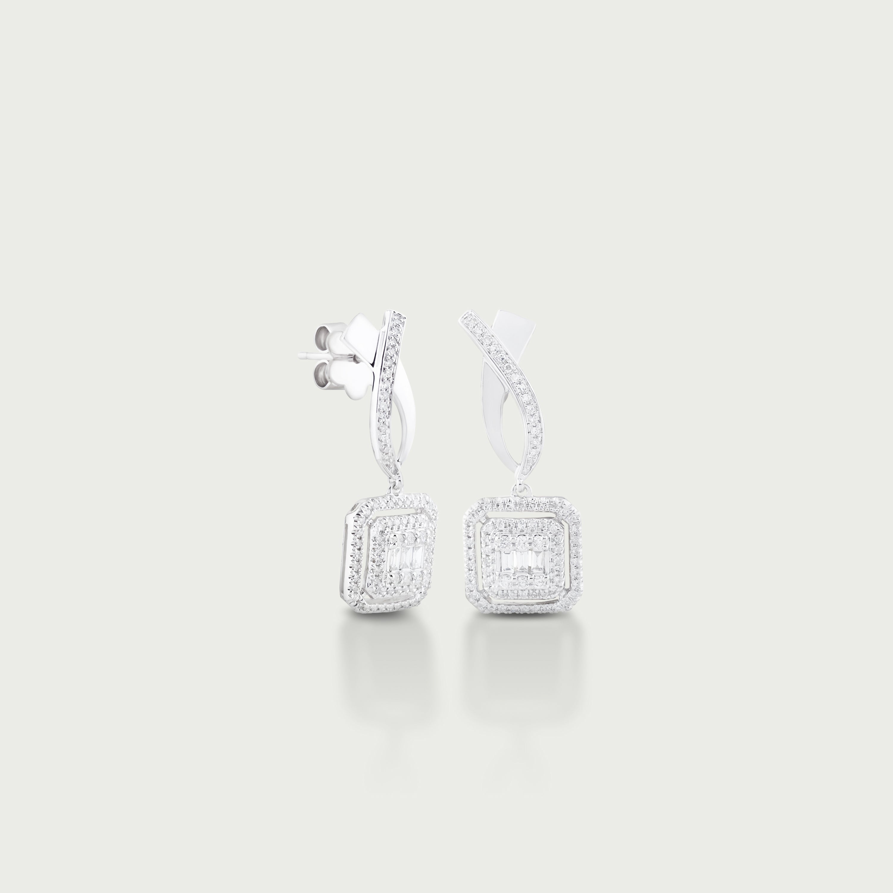 Gleam of Love  Diamond Dangling Earrings