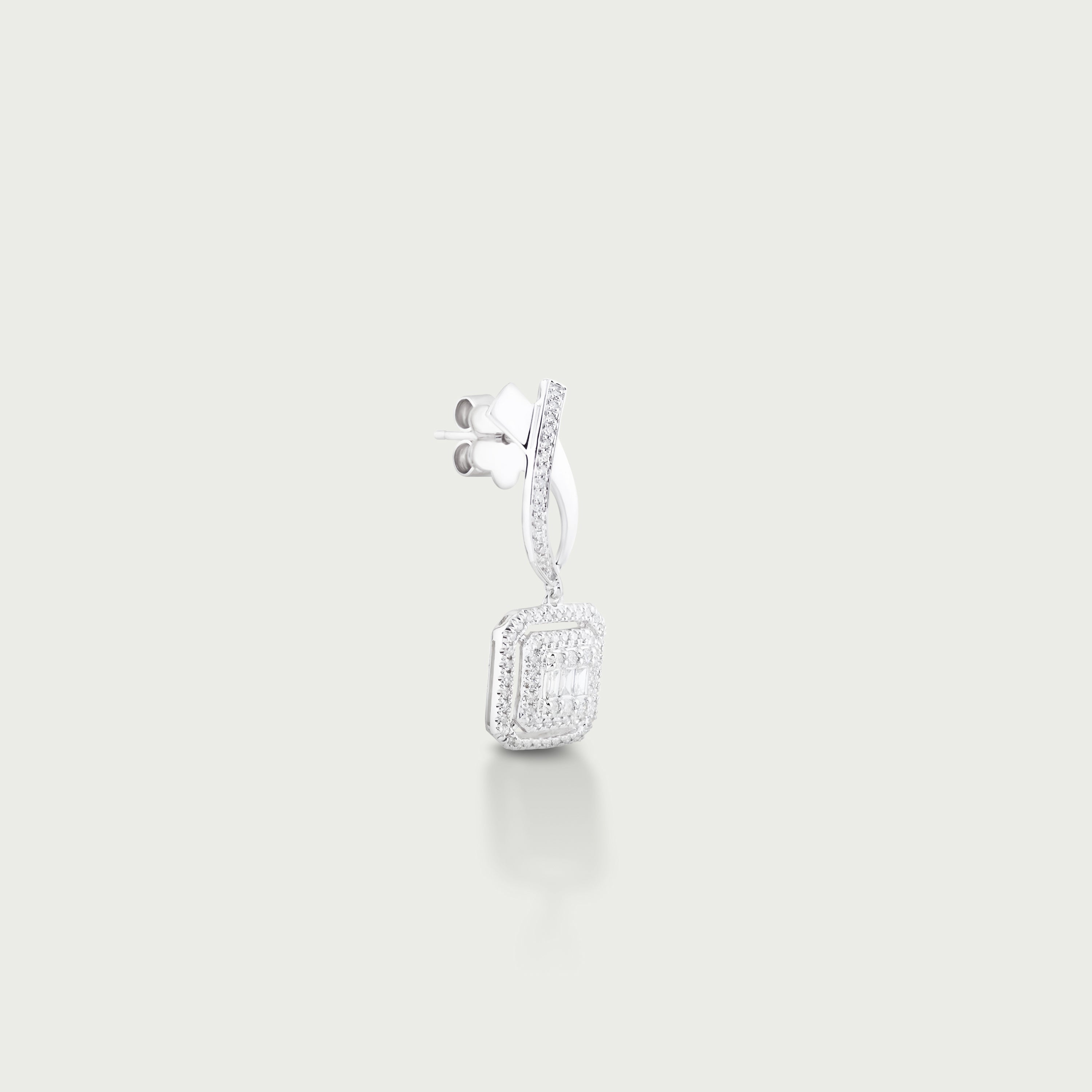 Gleam of Love  Diamond Dangling Earrings