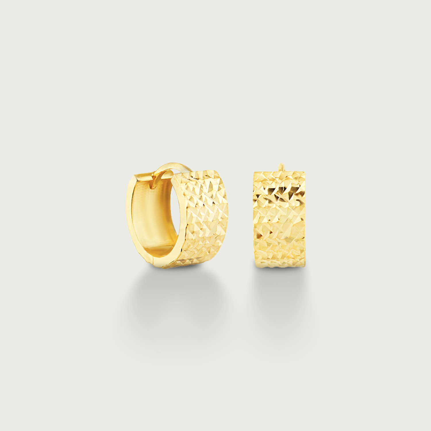 Glimmering Hug Barrel Gold Hoop Earrings