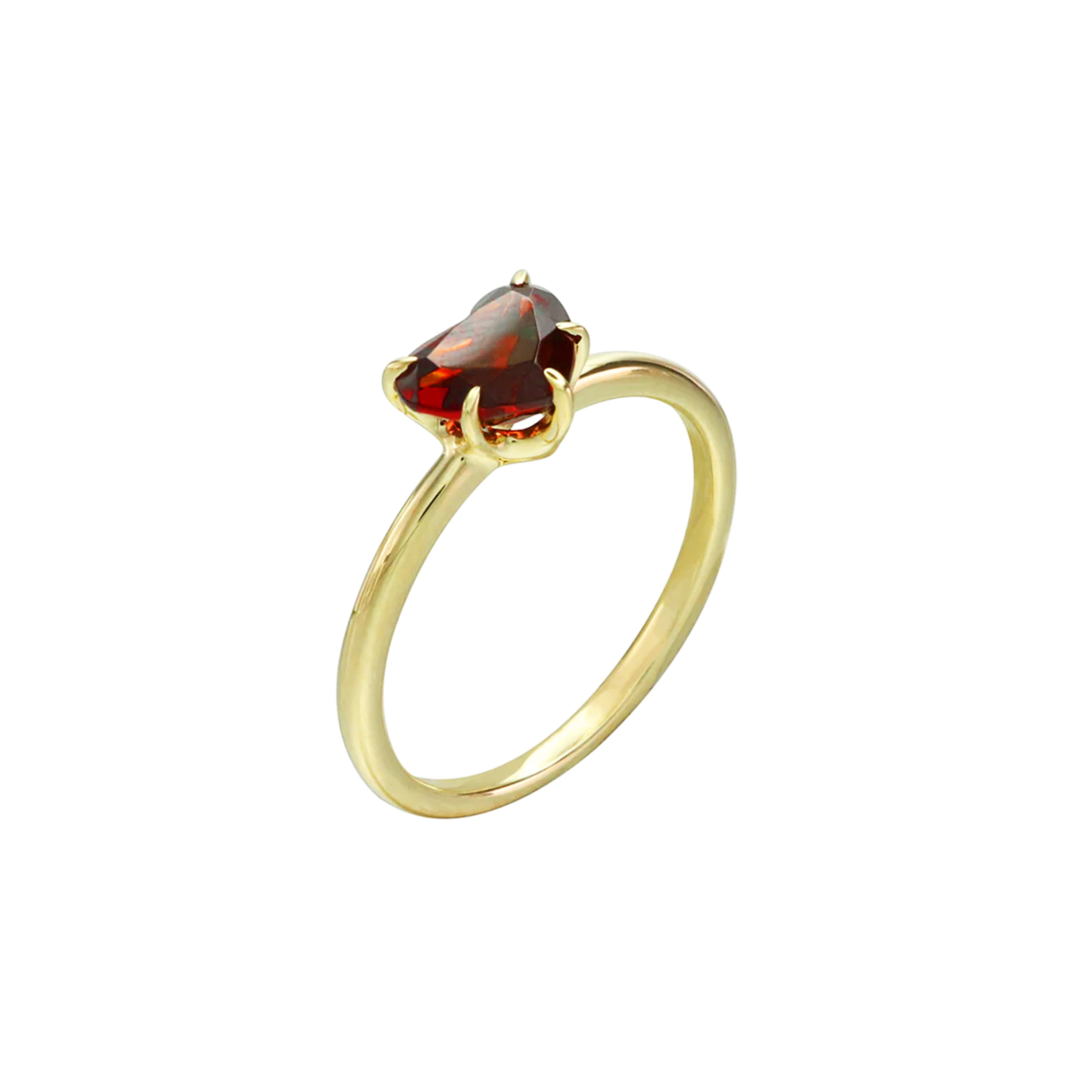 Pure Heart Garnet Solitaire Ring