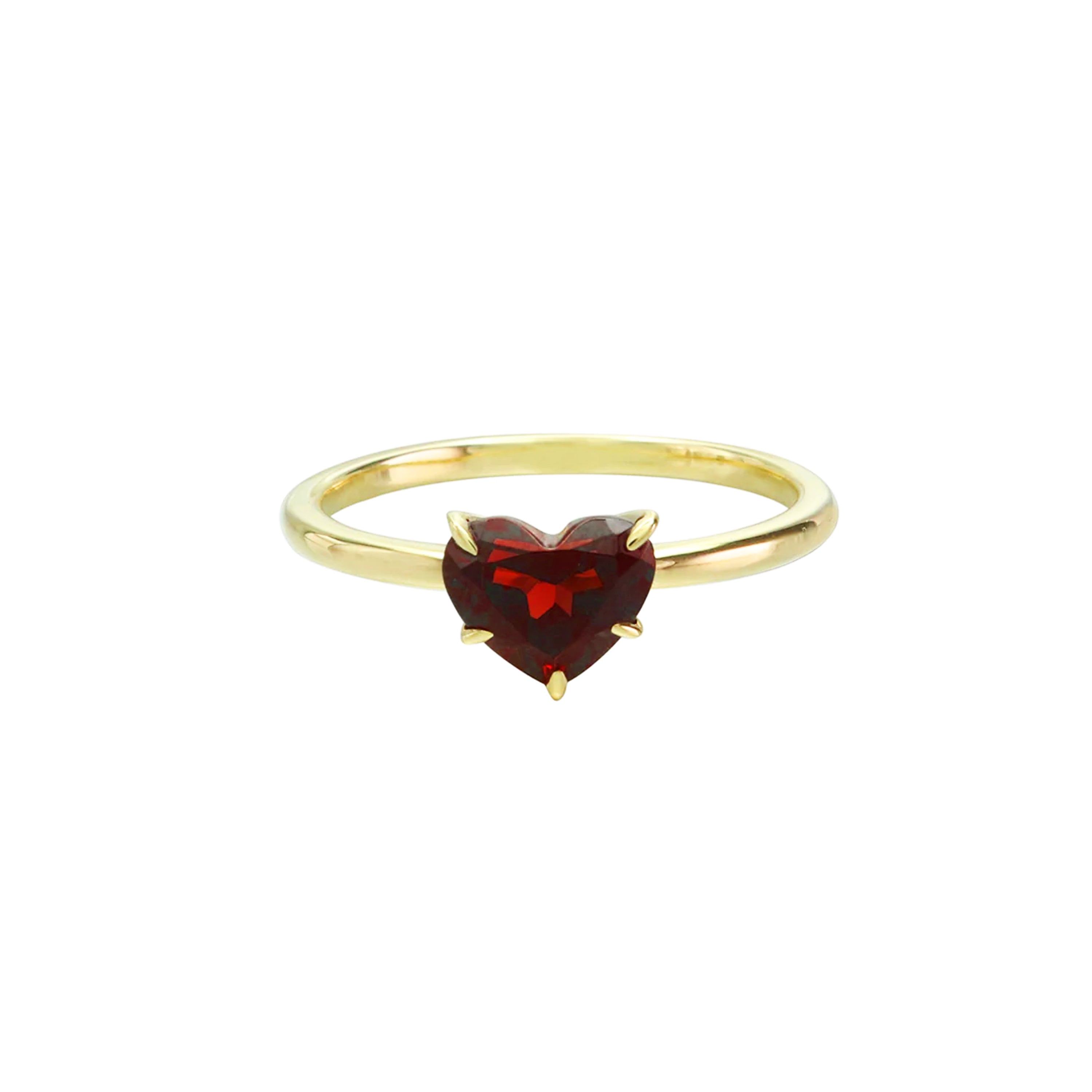 Pure Heart Garnet Solitaire Ring