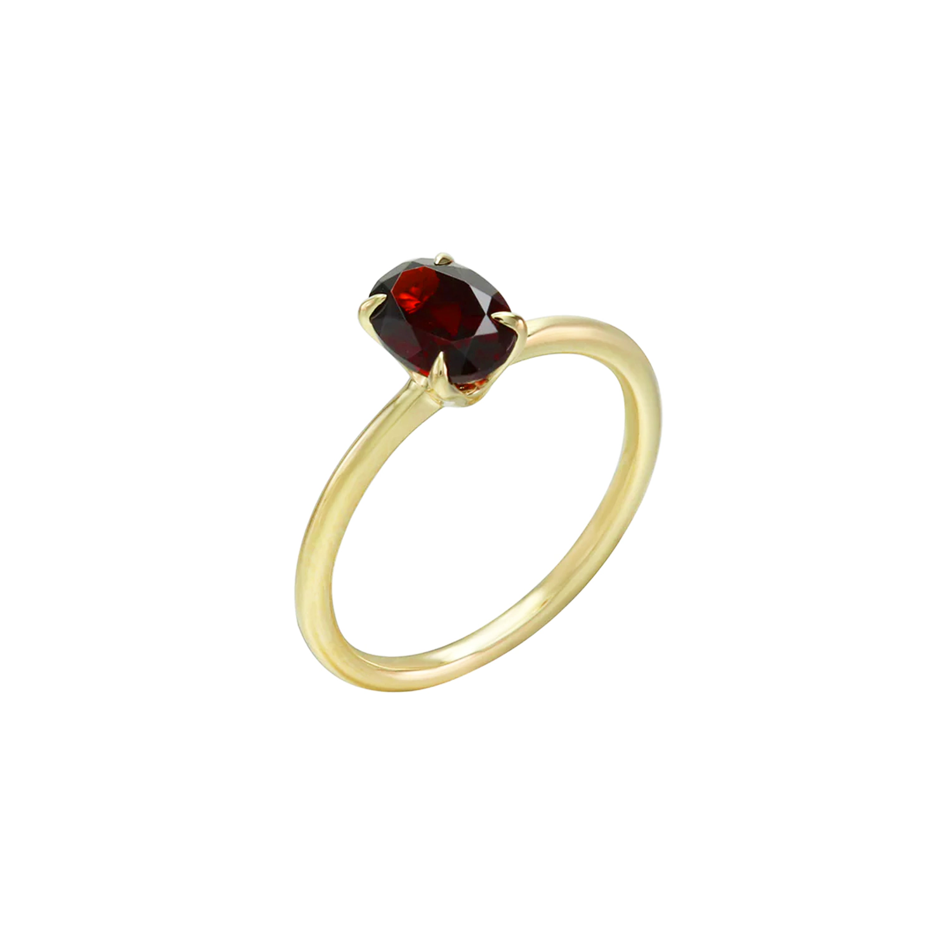 Inner Peace Garnet Solitaire Ring