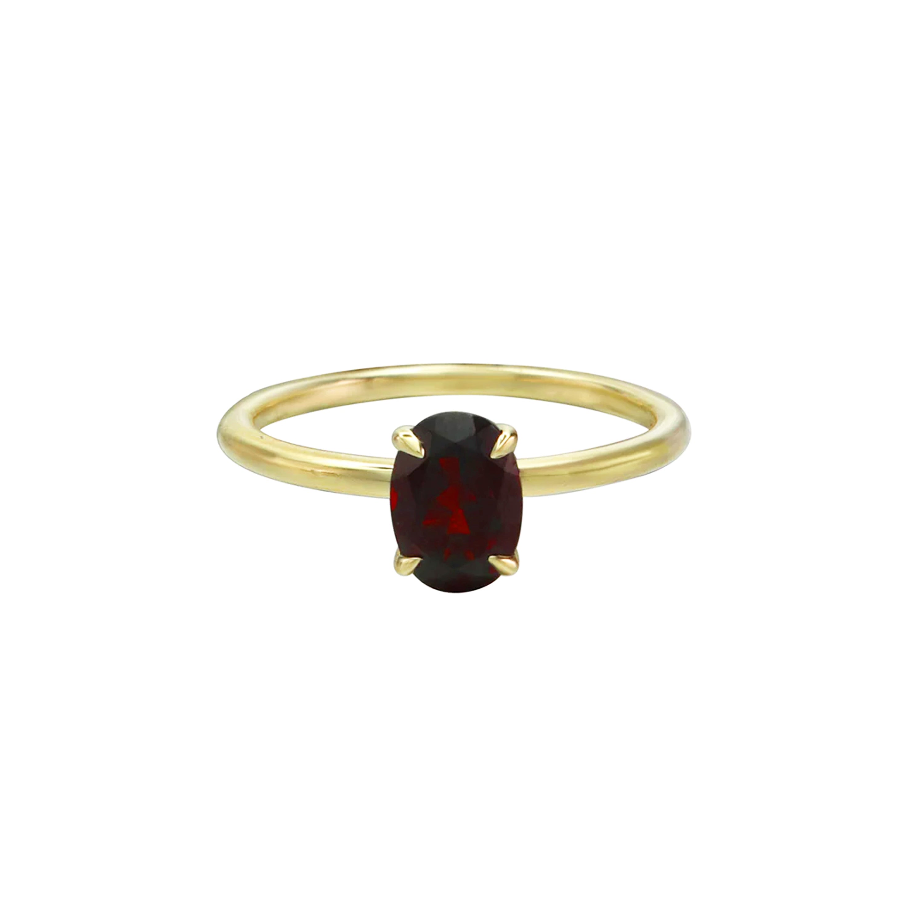 Inner Peace Garnet Solitaire Ring