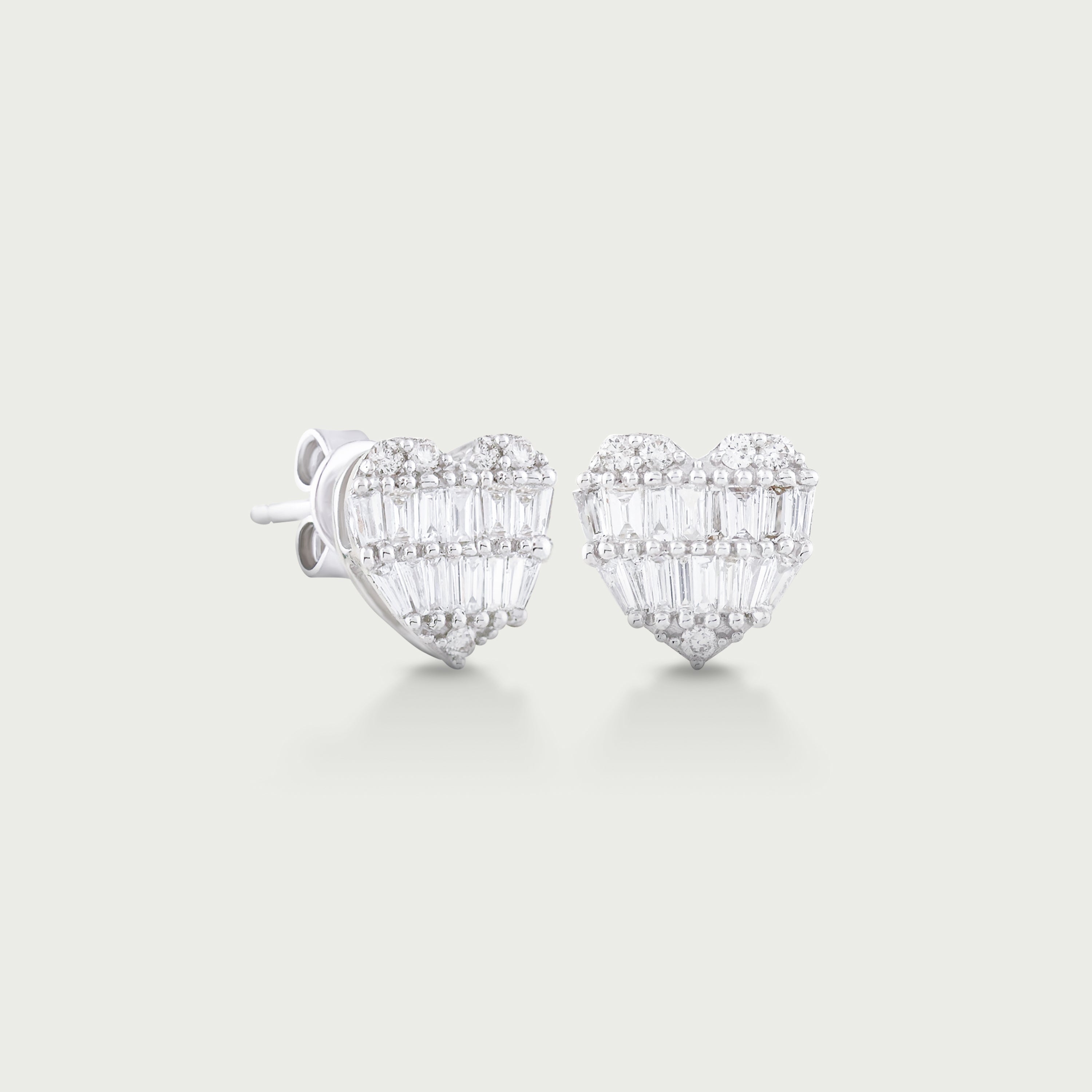 Heart Weave Glamour Diamond  Stud Earrings