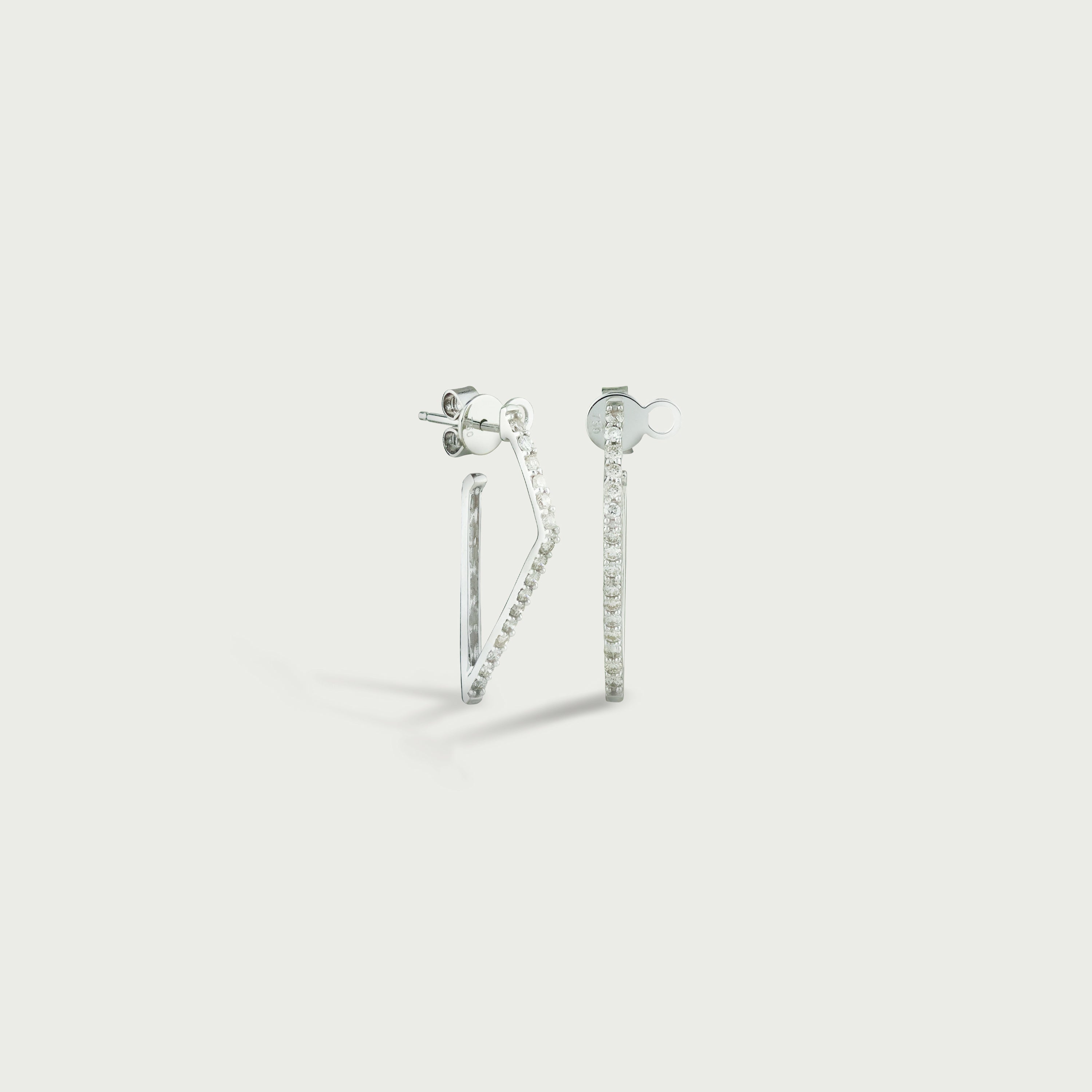 Hexa Dazzle Diamond Hoop Earrings