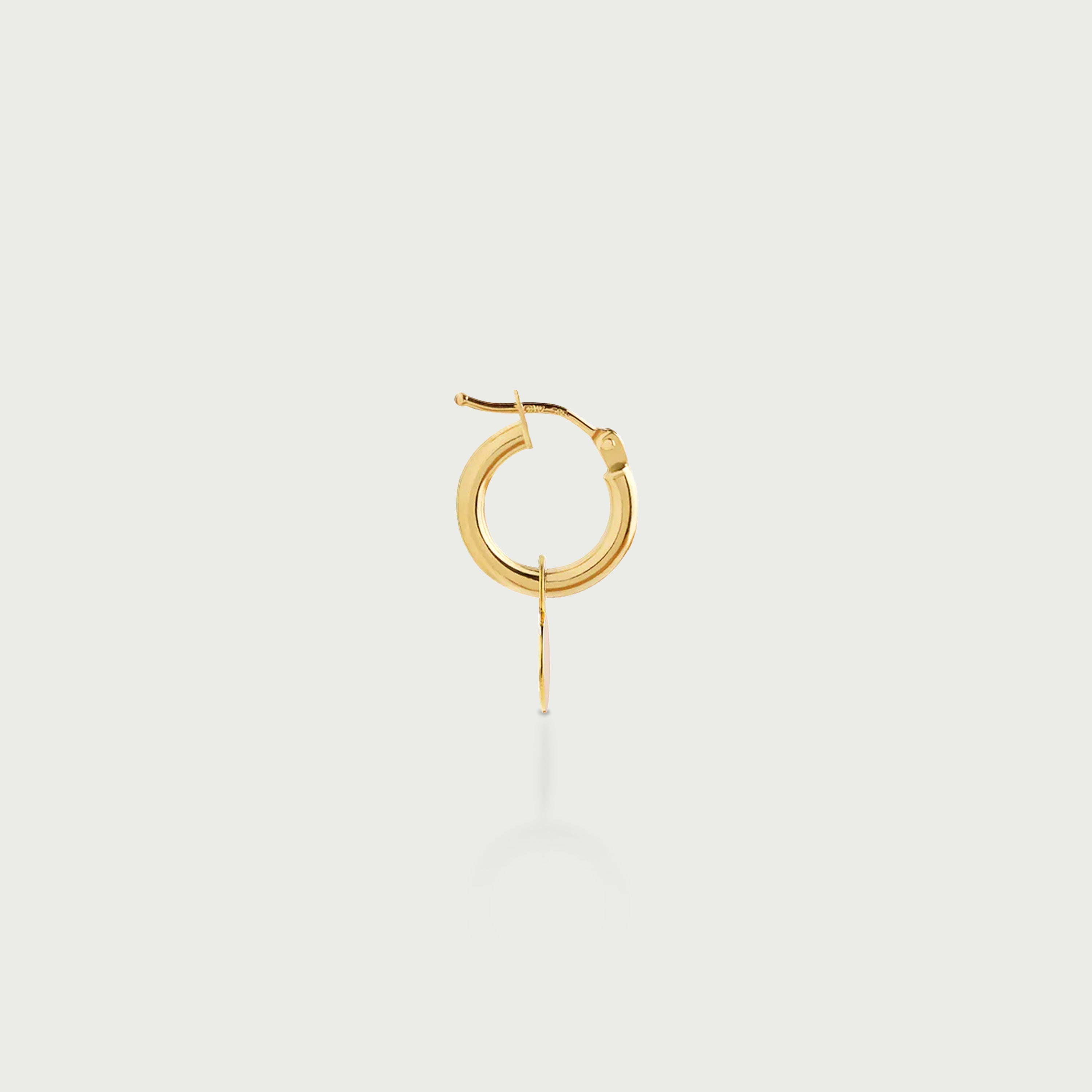 Hoop Earrings with Removable Engravable Small Disc Charm