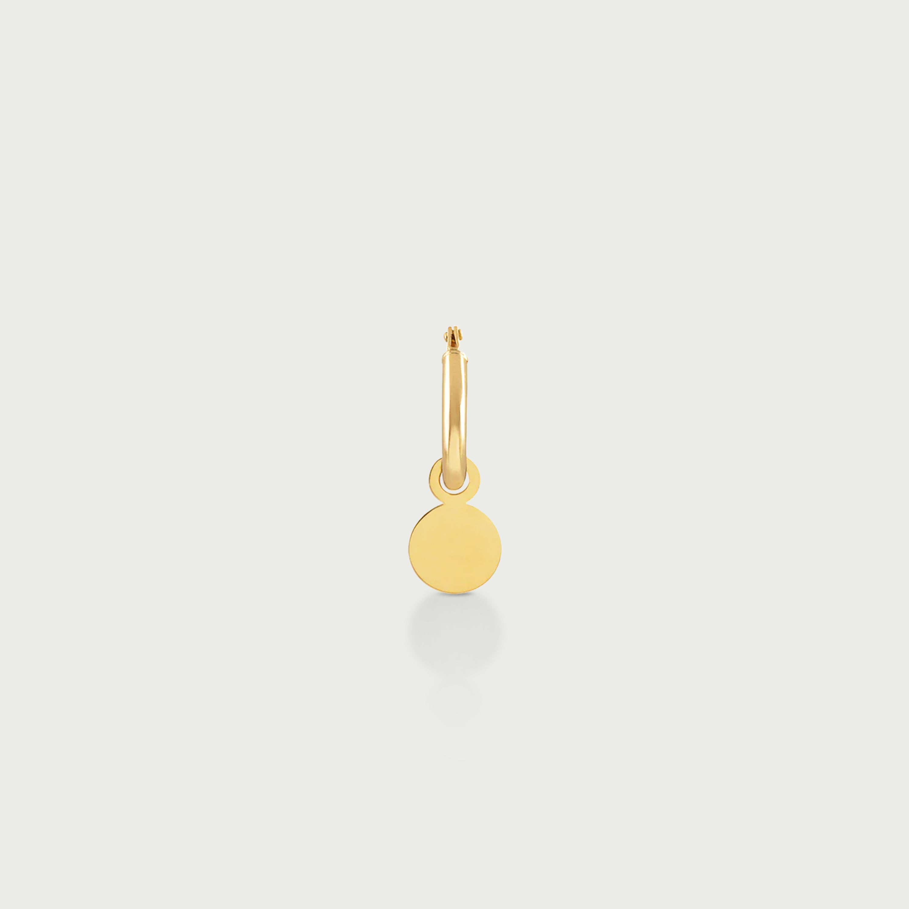 Hoop Earrings with Removable Engravable Small Disc Charm