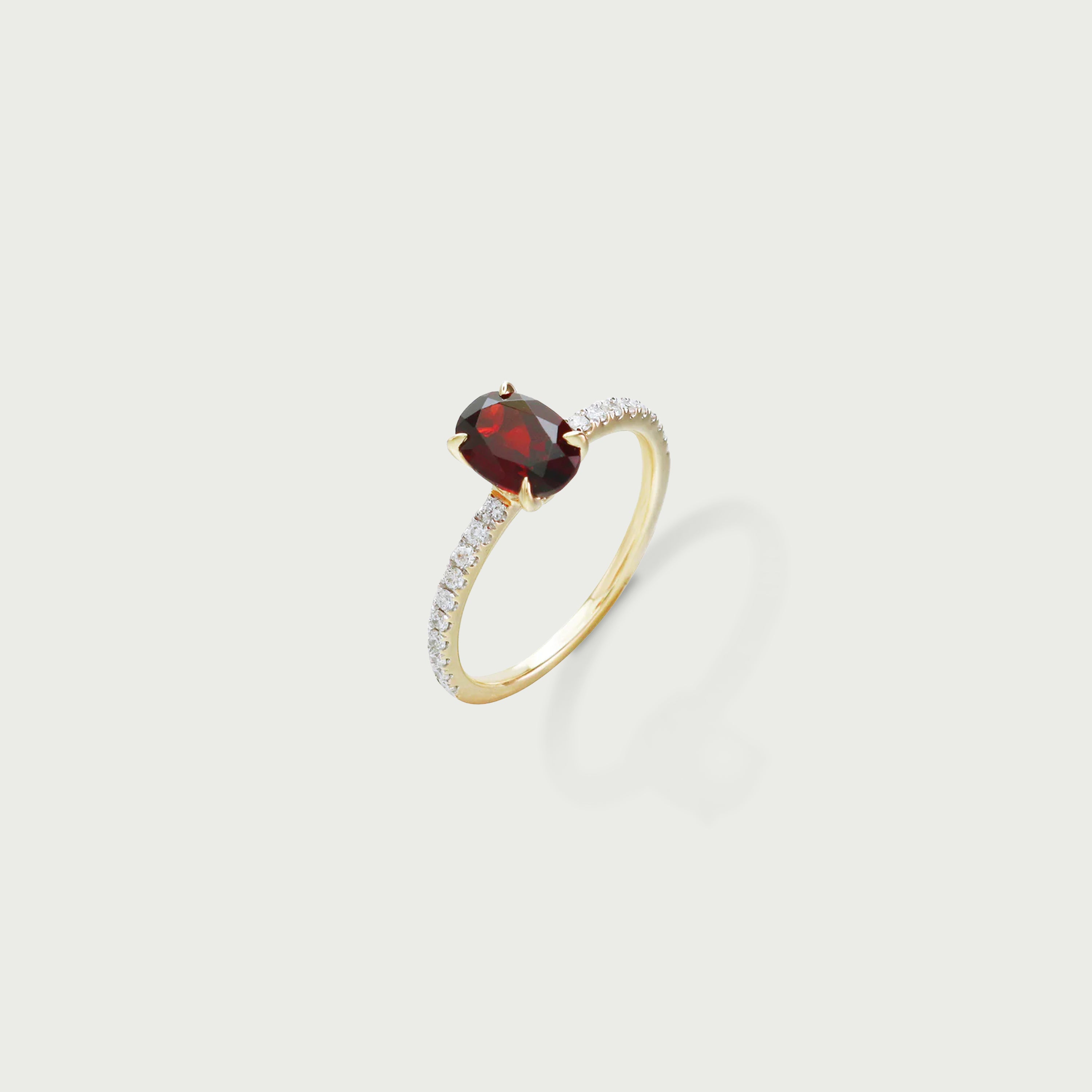 In Bloom Garnet Solitaire Ring