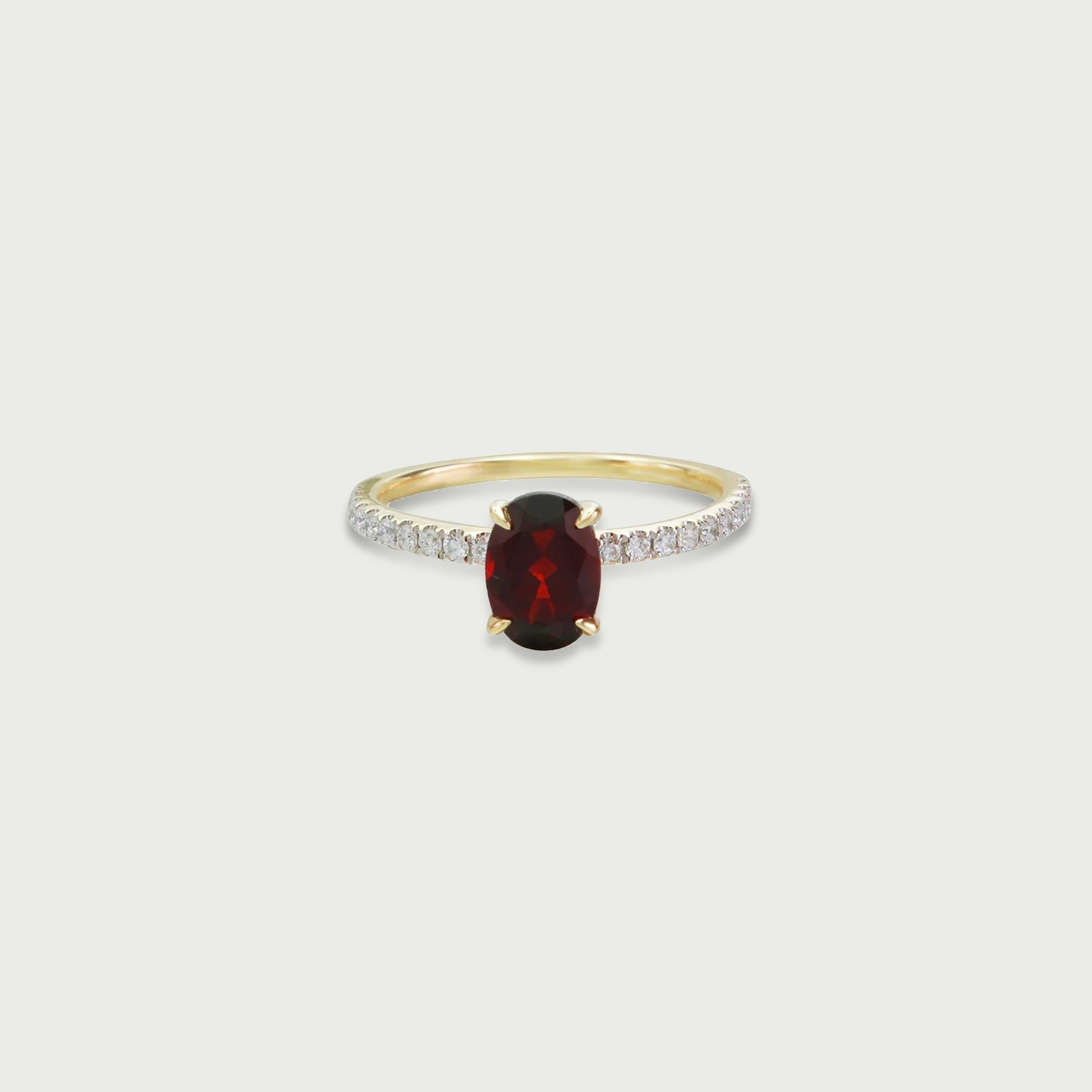 In Bloom Garnet Solitaire Ring