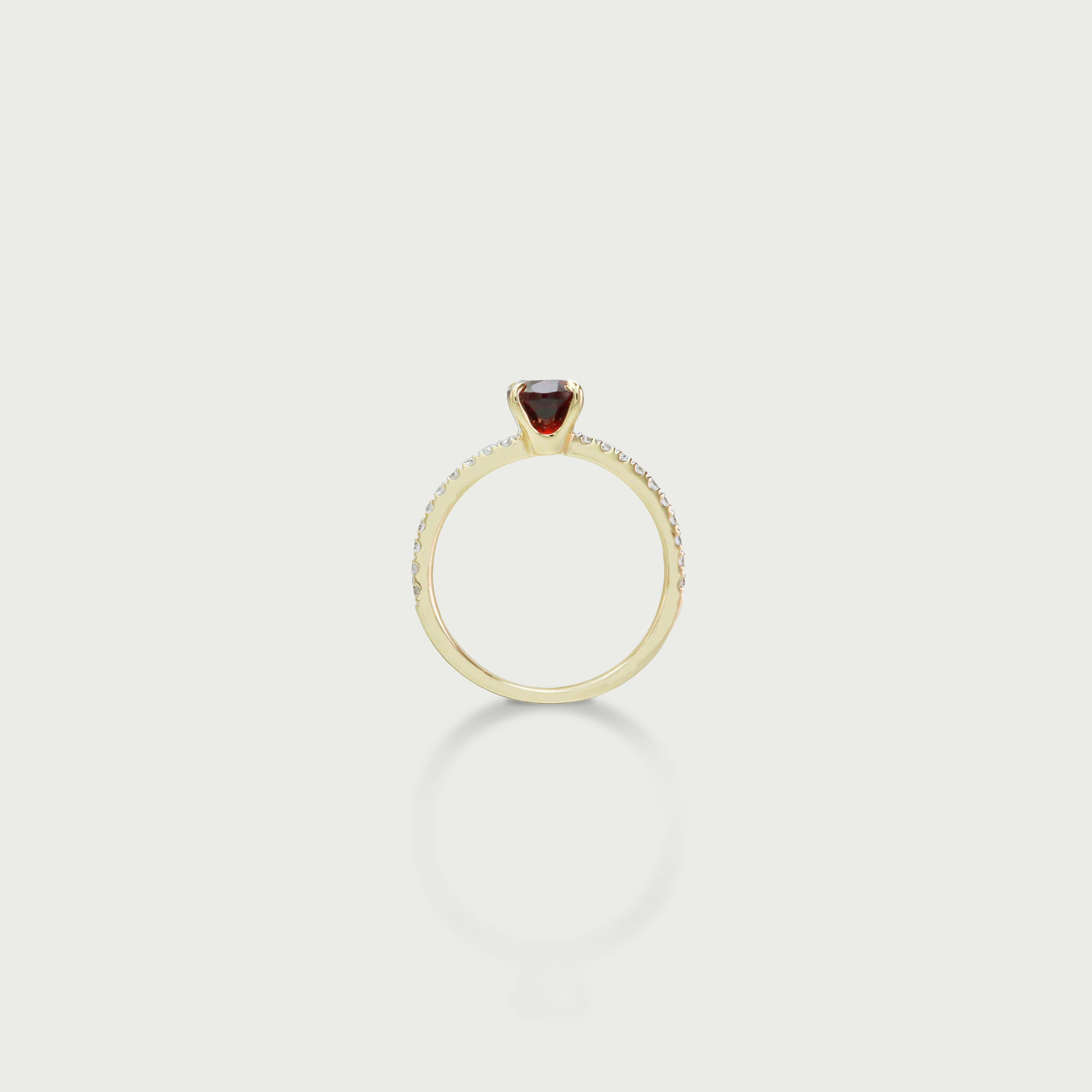 In Bloom Garnet Solitaire Ring