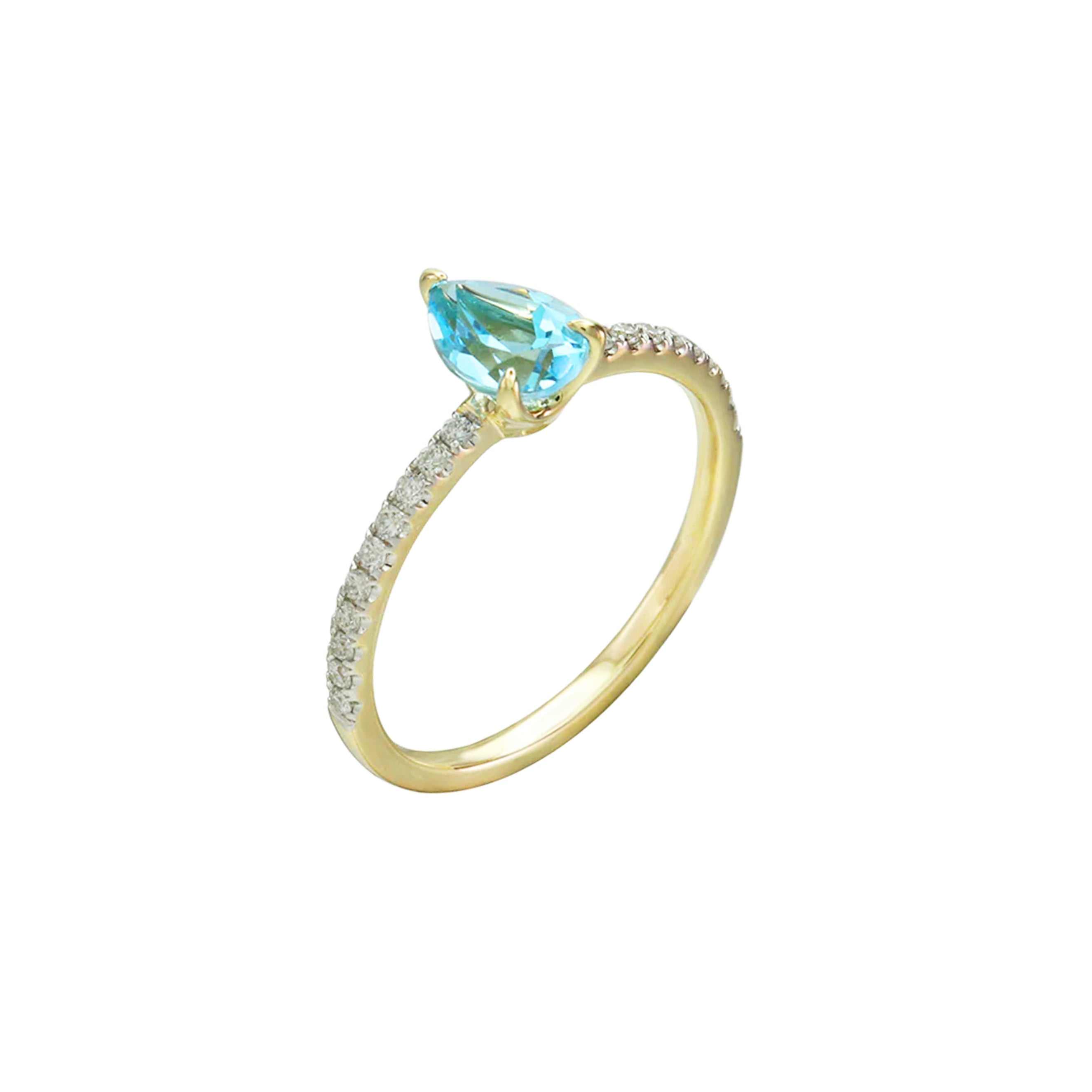 Gentle Power Blue Topaz Solitaire Ring
