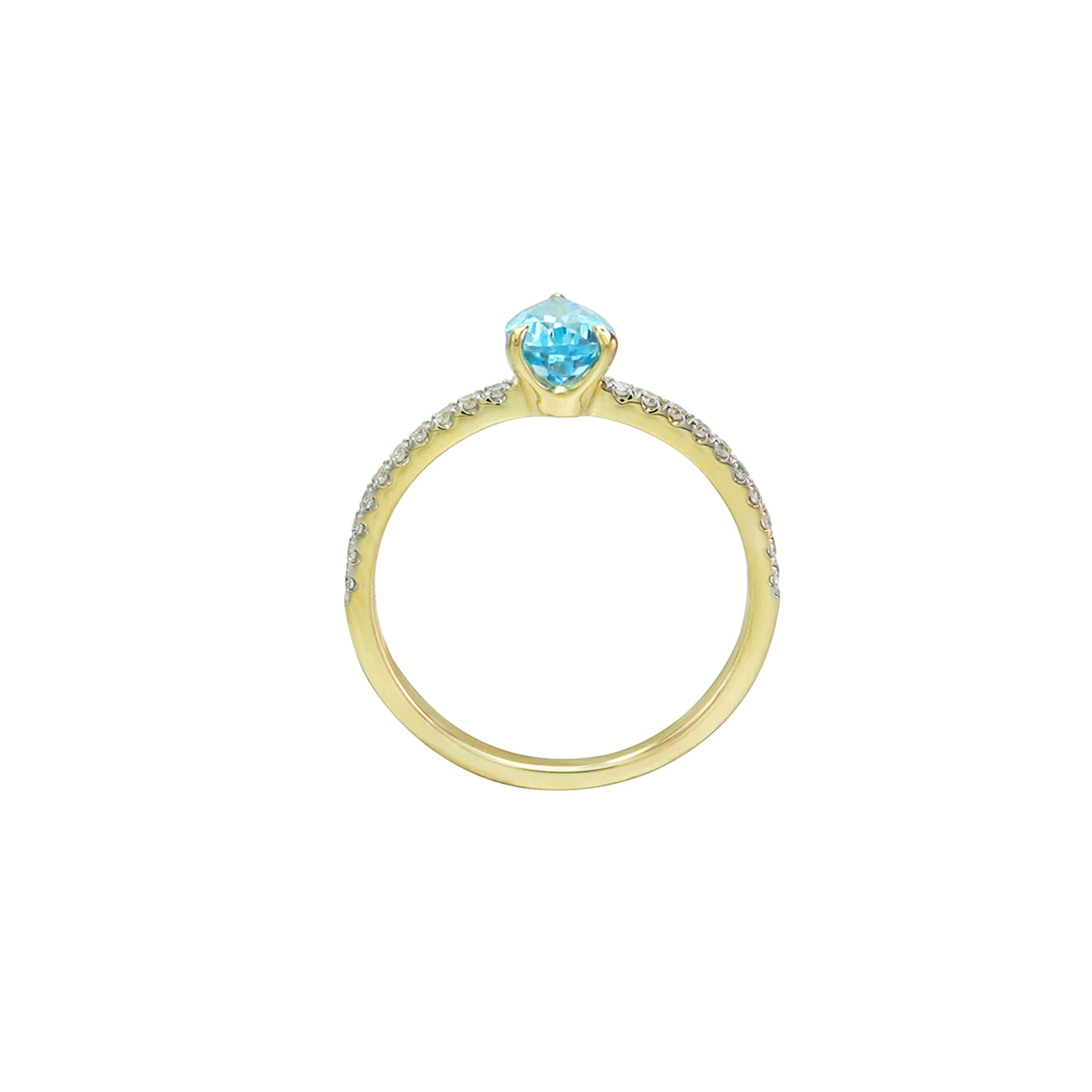Gentle Power Blue Topaz Solitaire Ring