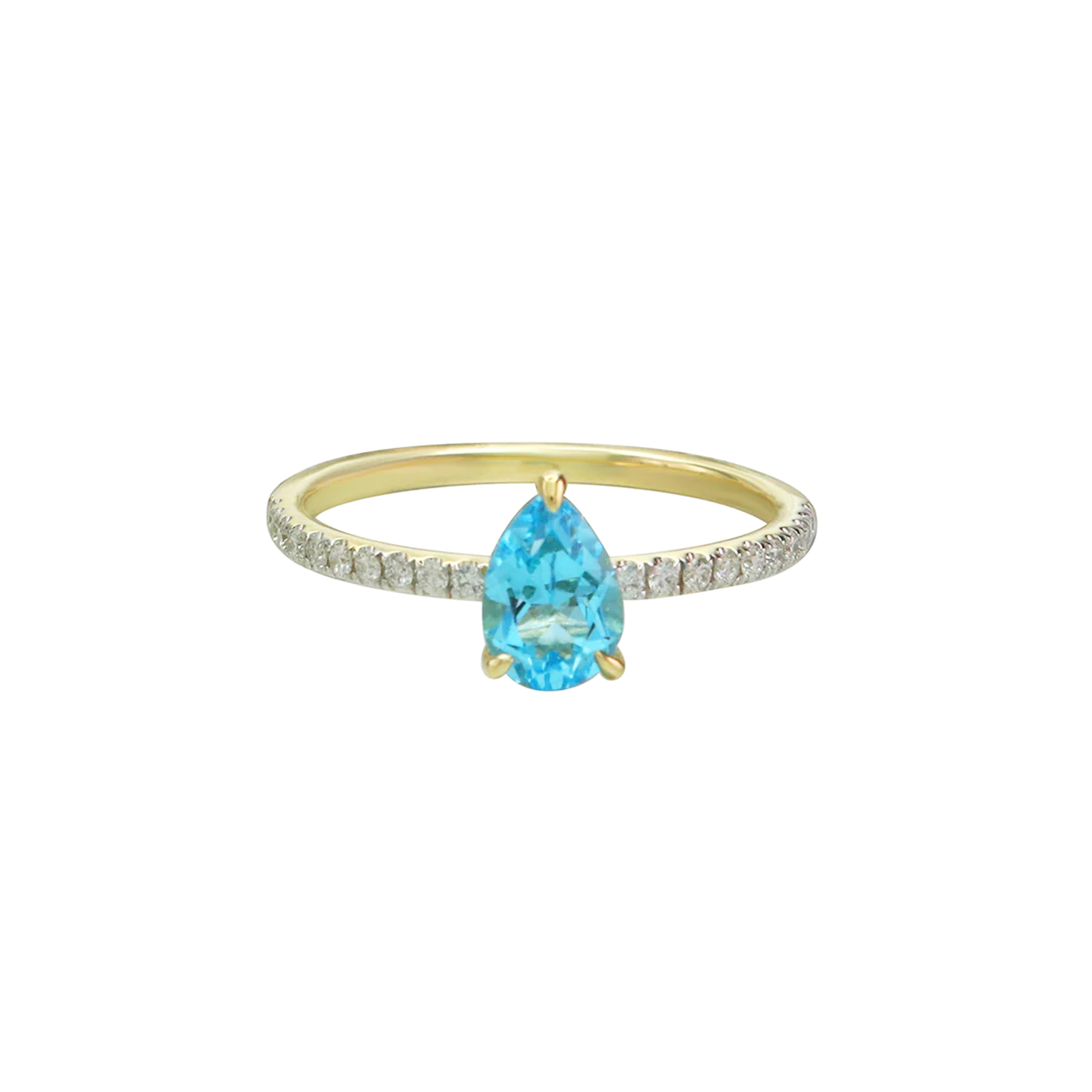 Gentle Power Blue Topaz Solitaire Ring