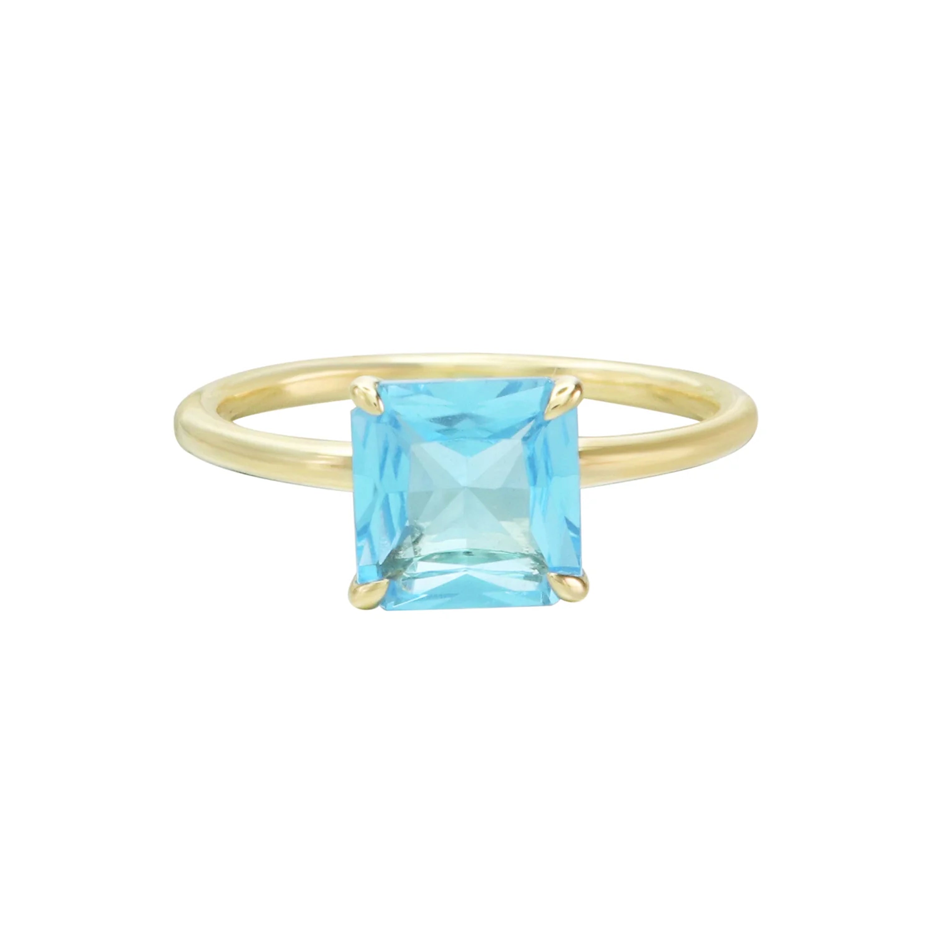 Shine Within Blue Topaz Solitaire Ring