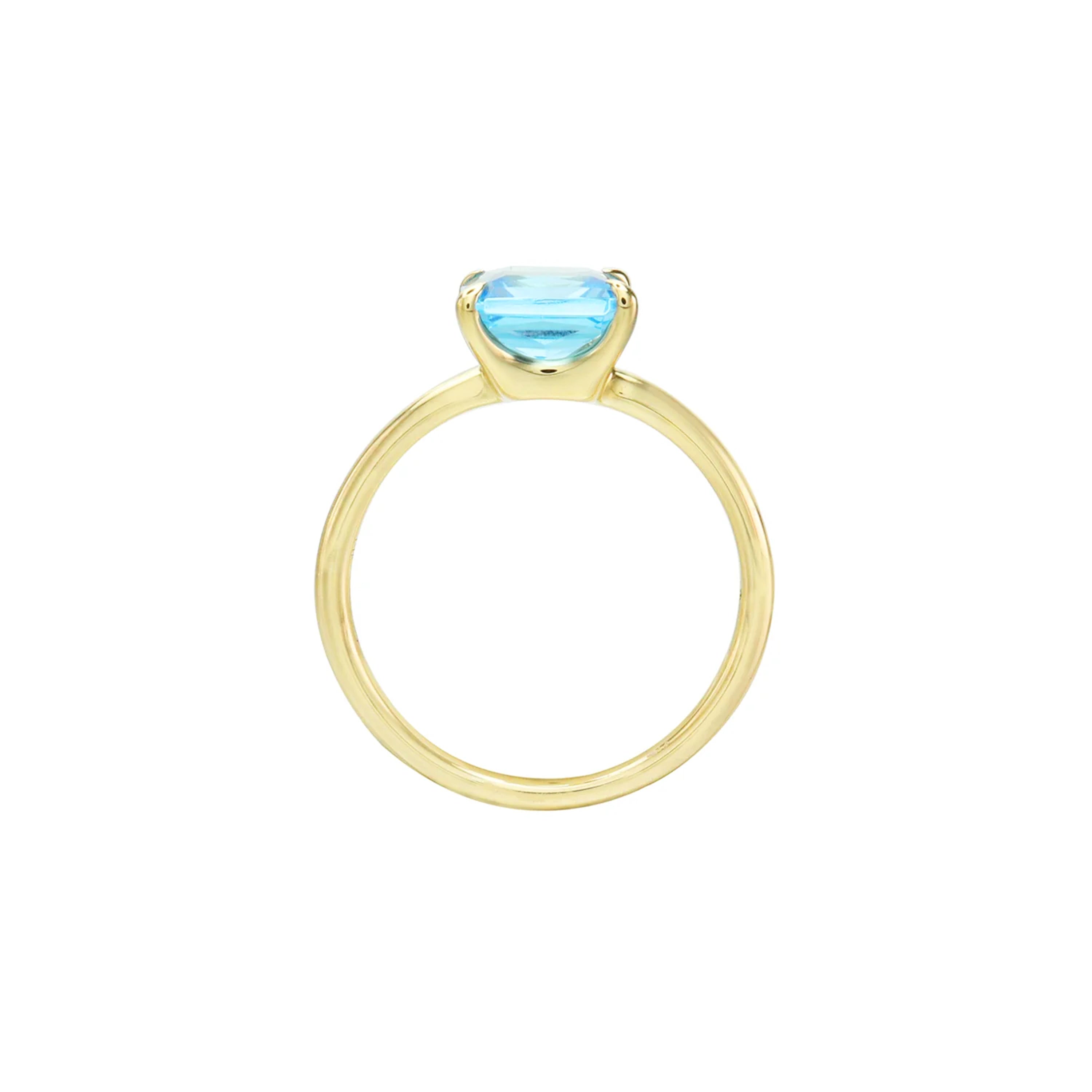 Shine Within Blue Topaz Solitaire Ring