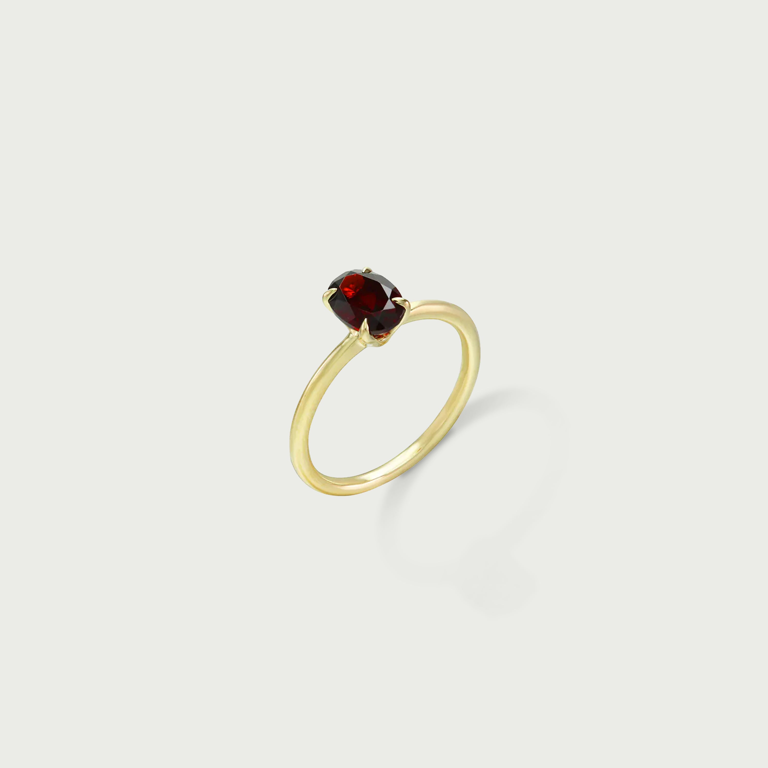 Inner Peace Garnet Solitaire Ring