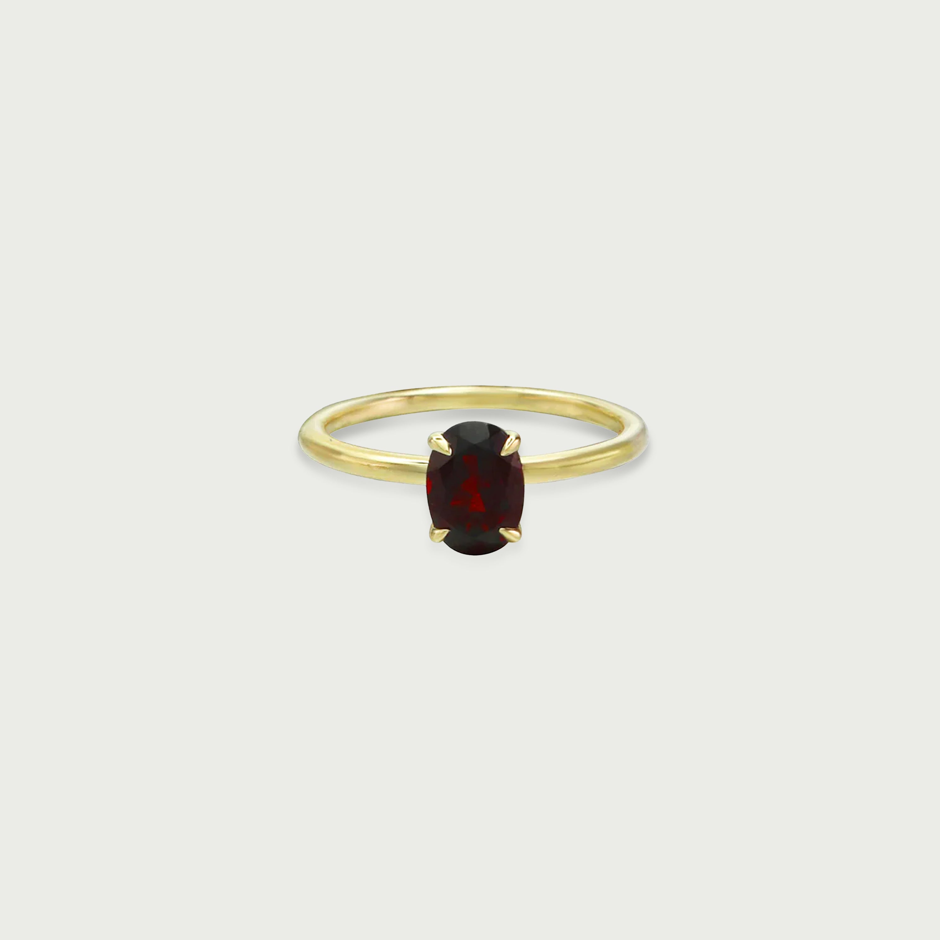 Inner Peace Garnet Solitaire Ring