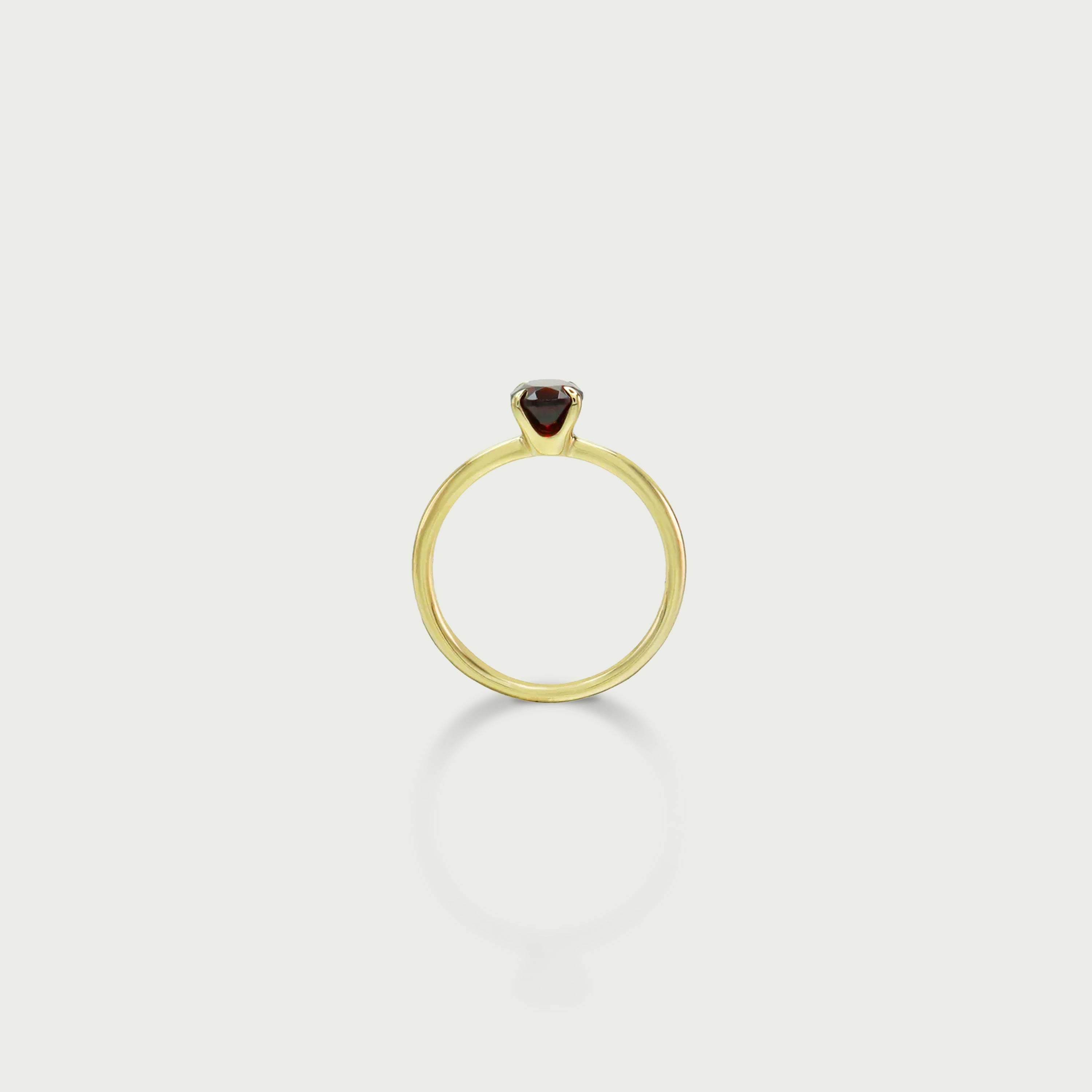 Inner Peace Garnet Solitaire Ring