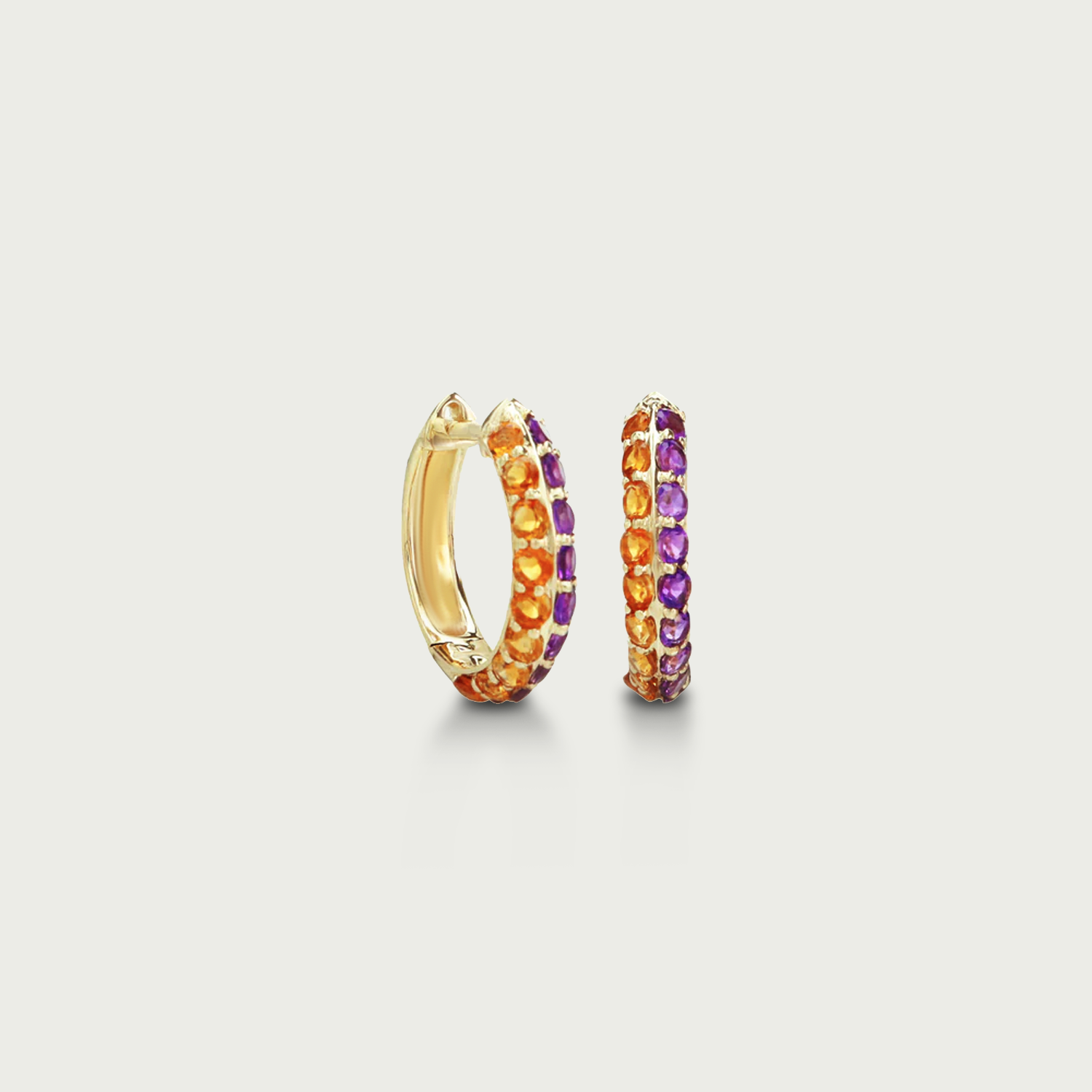 It's Wine O'Clock Duo Gemstone Hoop Earrings