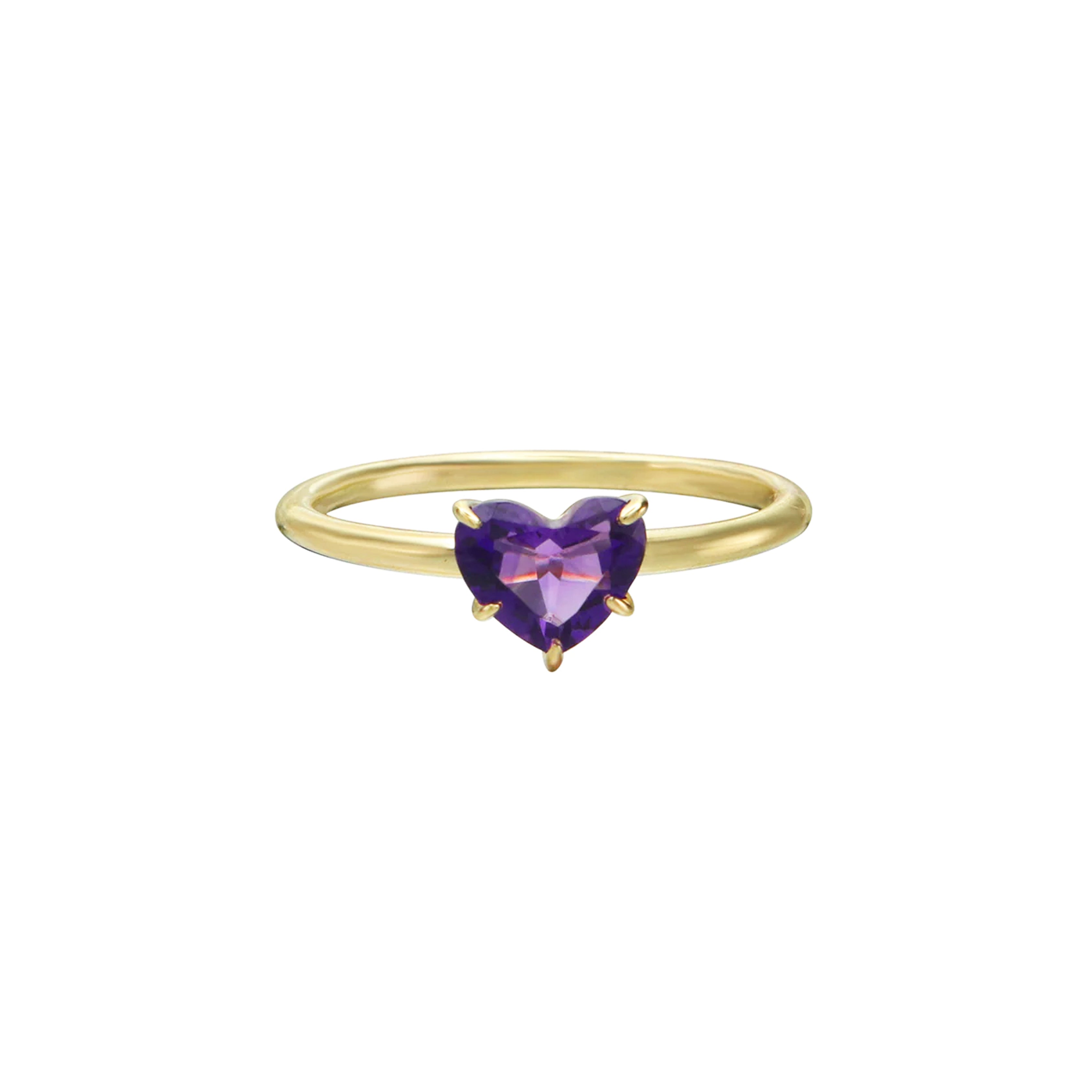 Pure Heart Amethyst Solitaire Ring