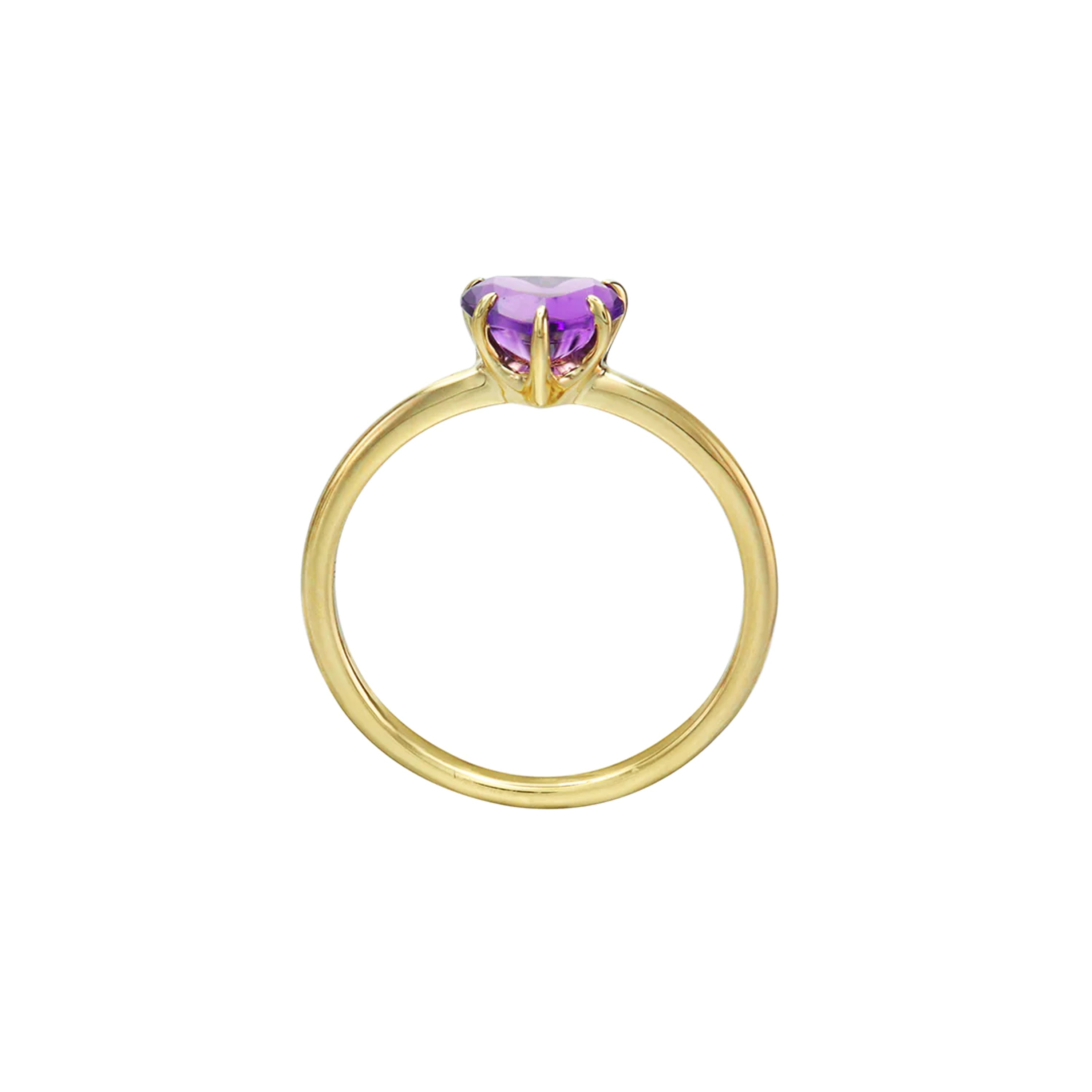Pure Heart Amethyst Solitaire Ring
