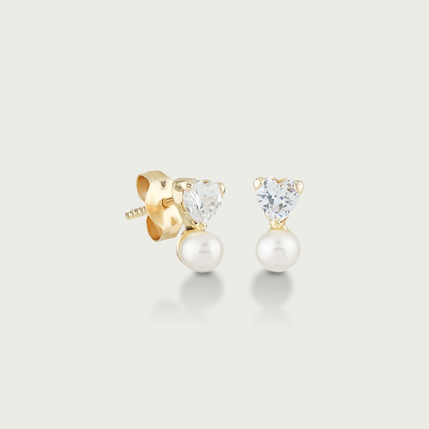 Mini Spark Heart Gold Stud Earrings