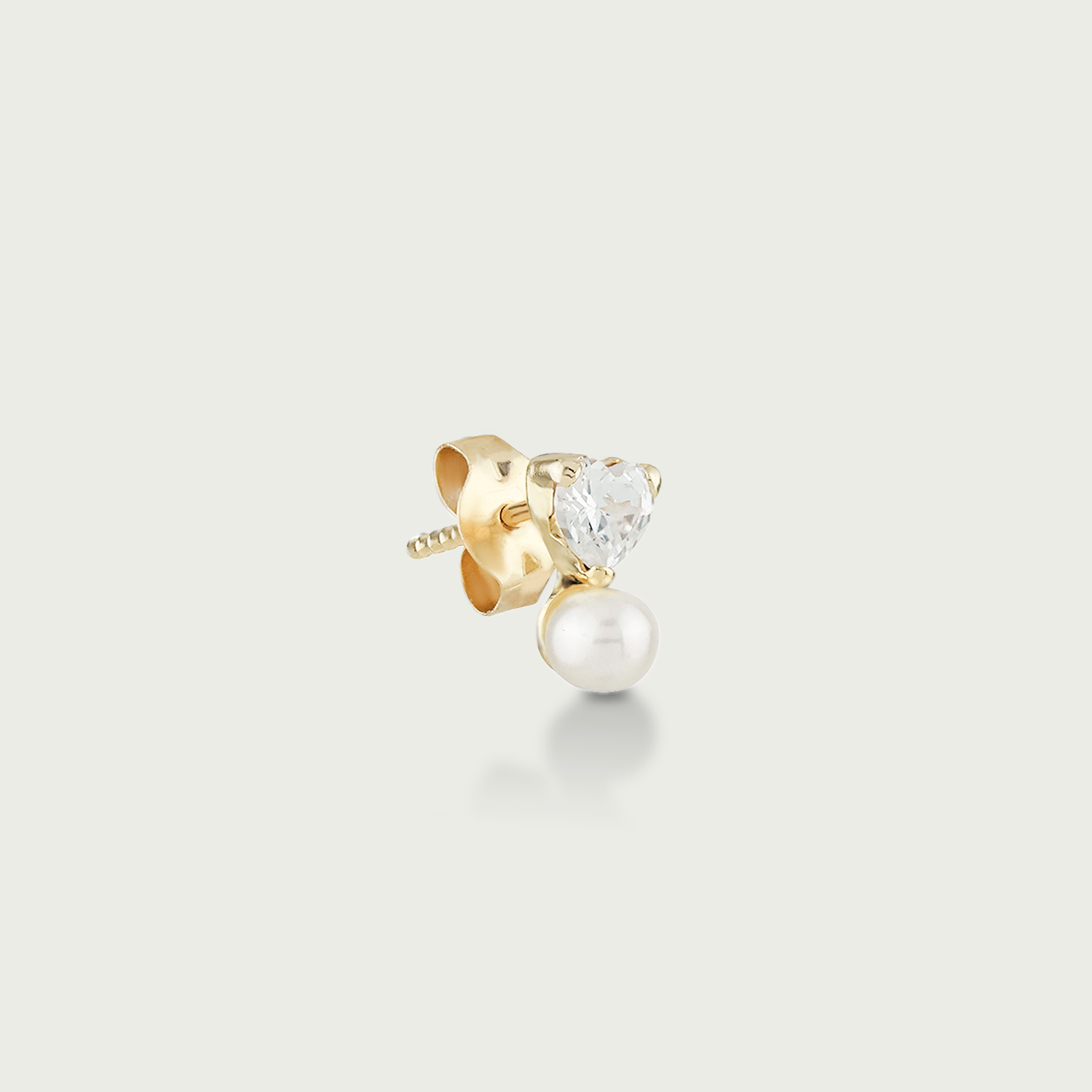 Mini Spark Heart Gold Stud Earrings