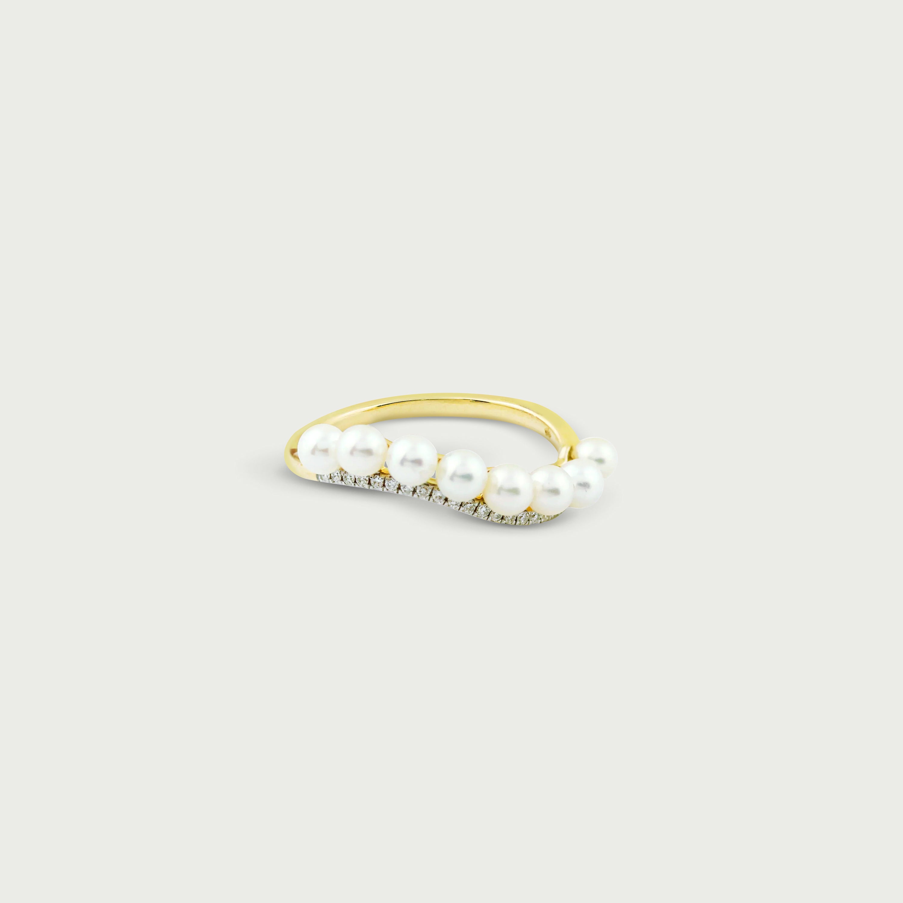 Ocean Wave Pearl Ring