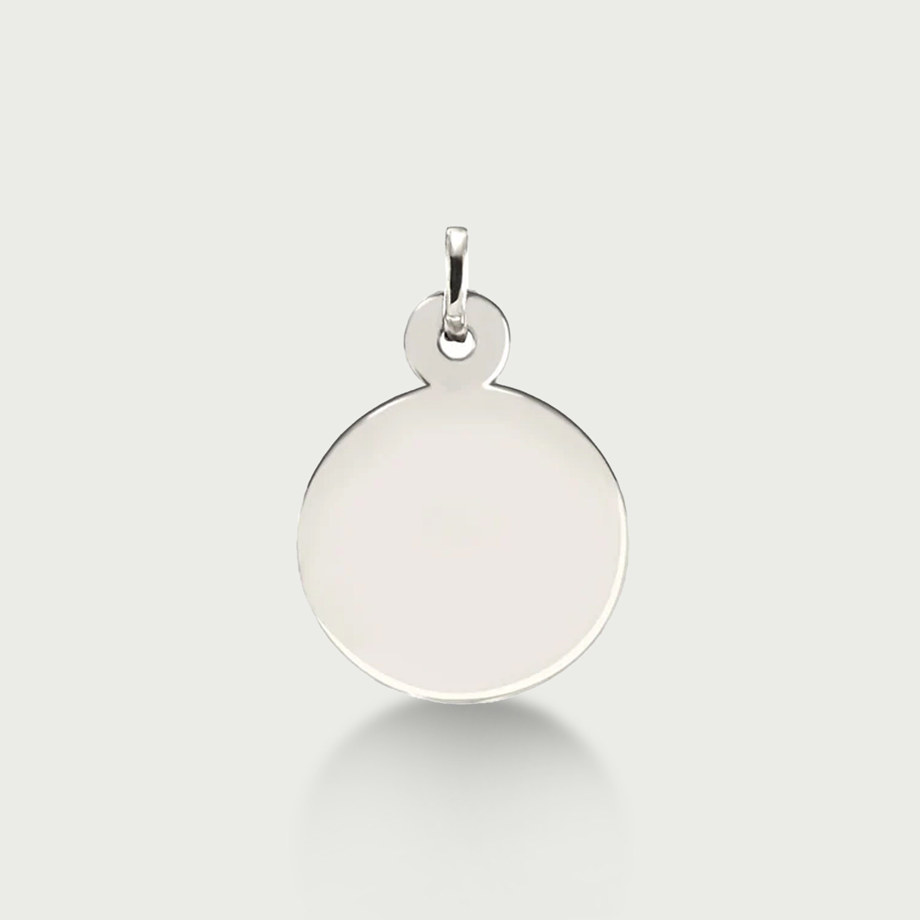 Naomi White Gold Disc Pendant