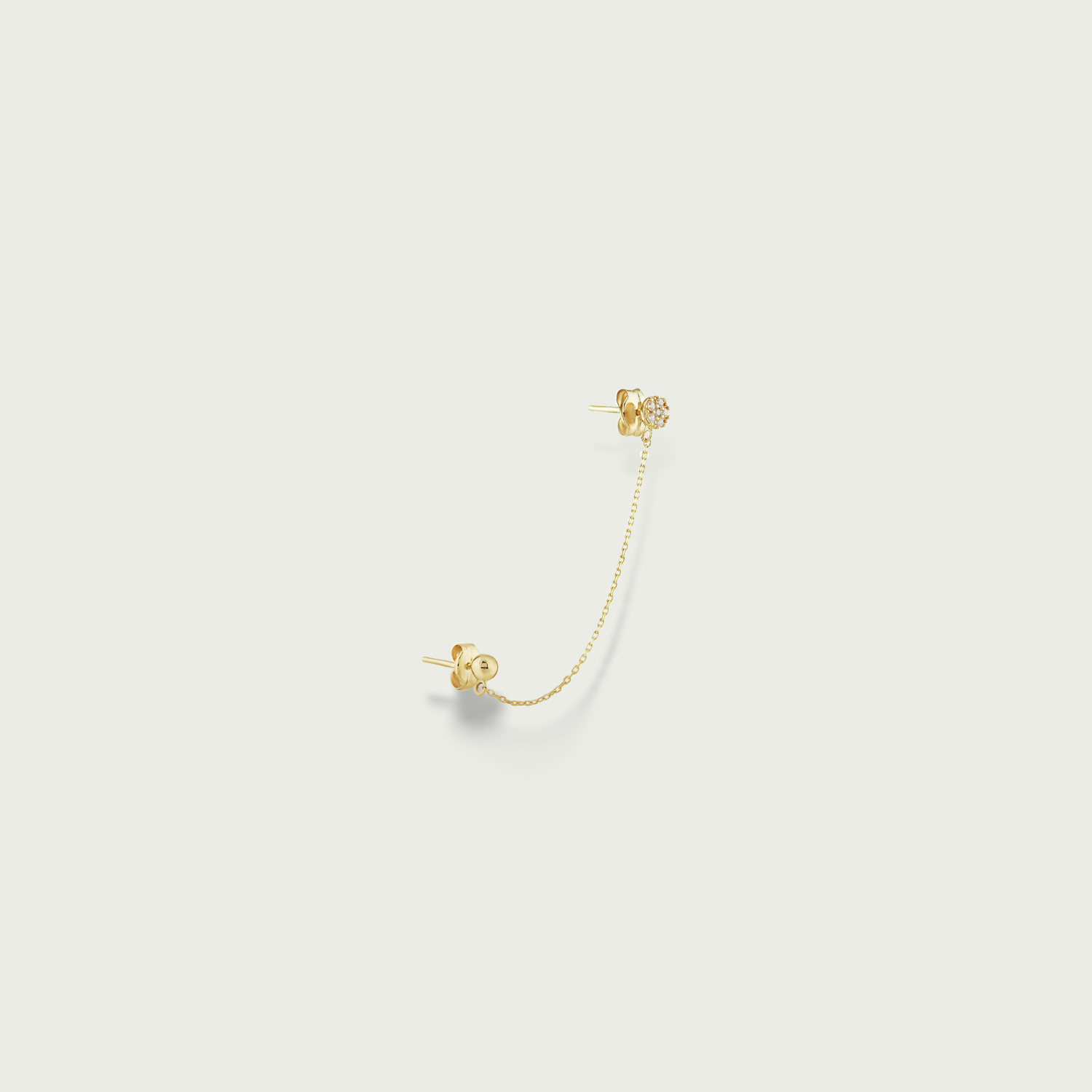 Power Play Dot Gold Piercing Earrings